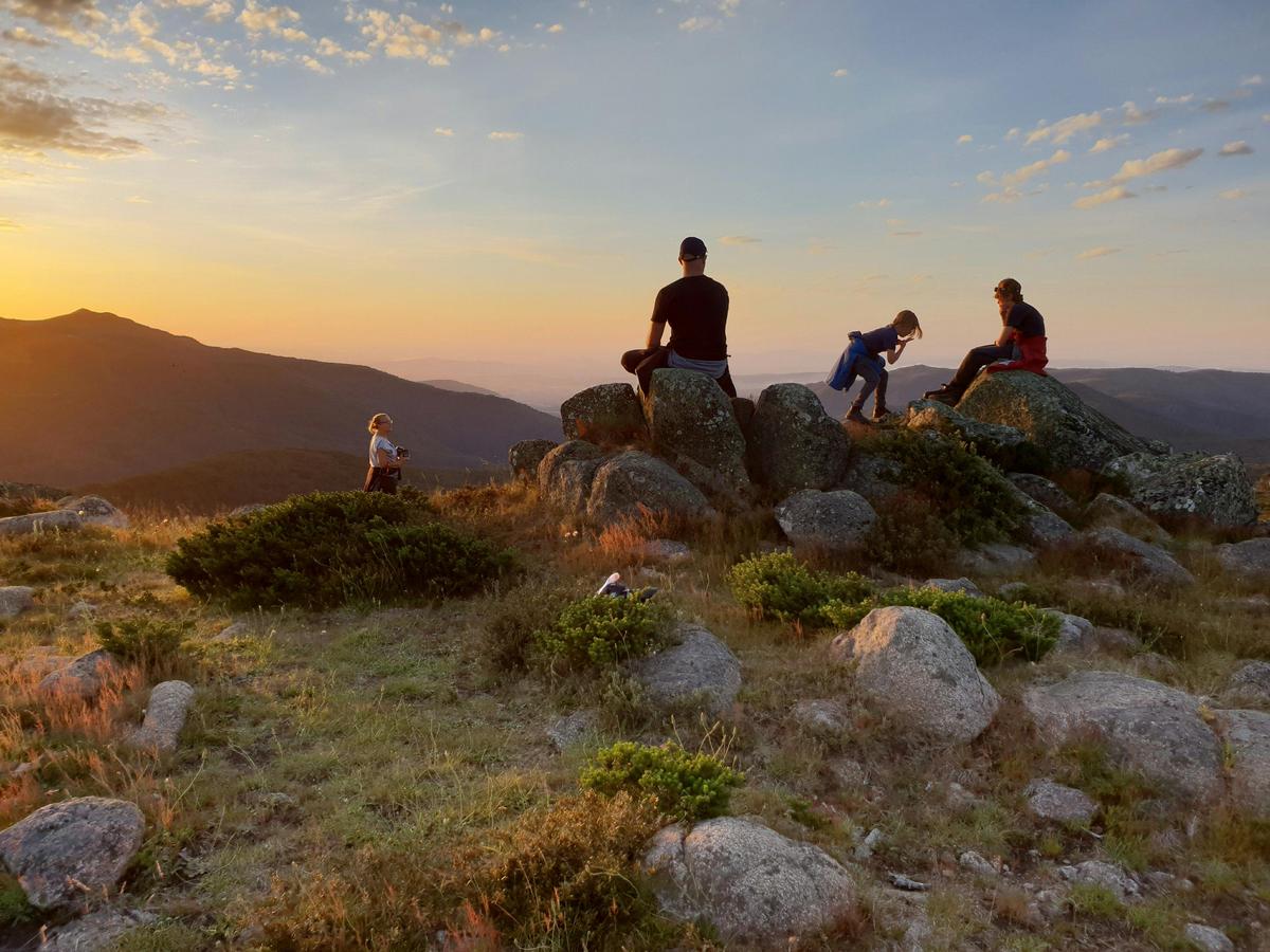 Family sunset time on Mt Stirling.
