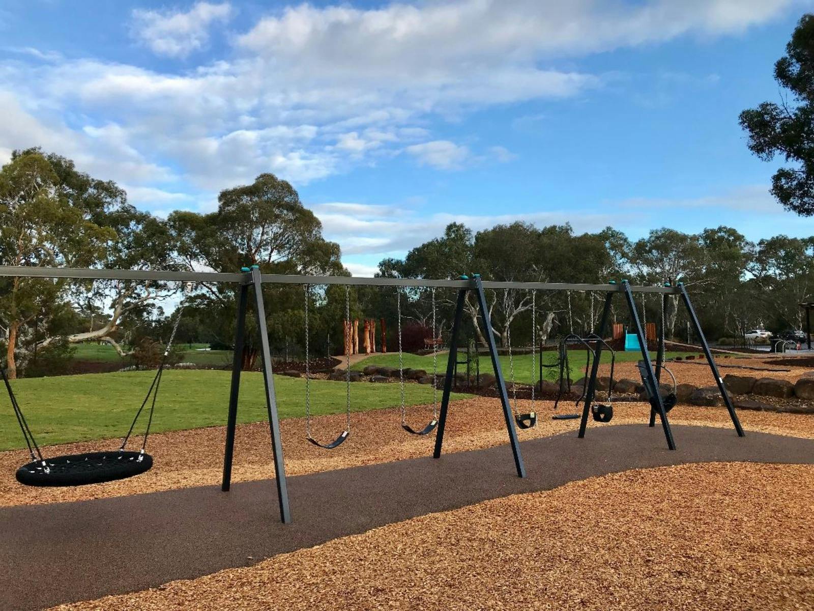 swing set in playground