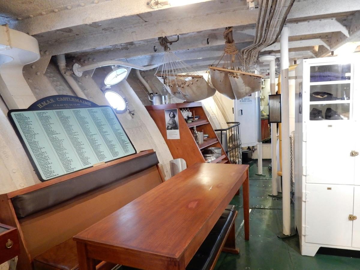 HMAS Castlemaine Museum Ship Mess Deck - Restored Crew Space