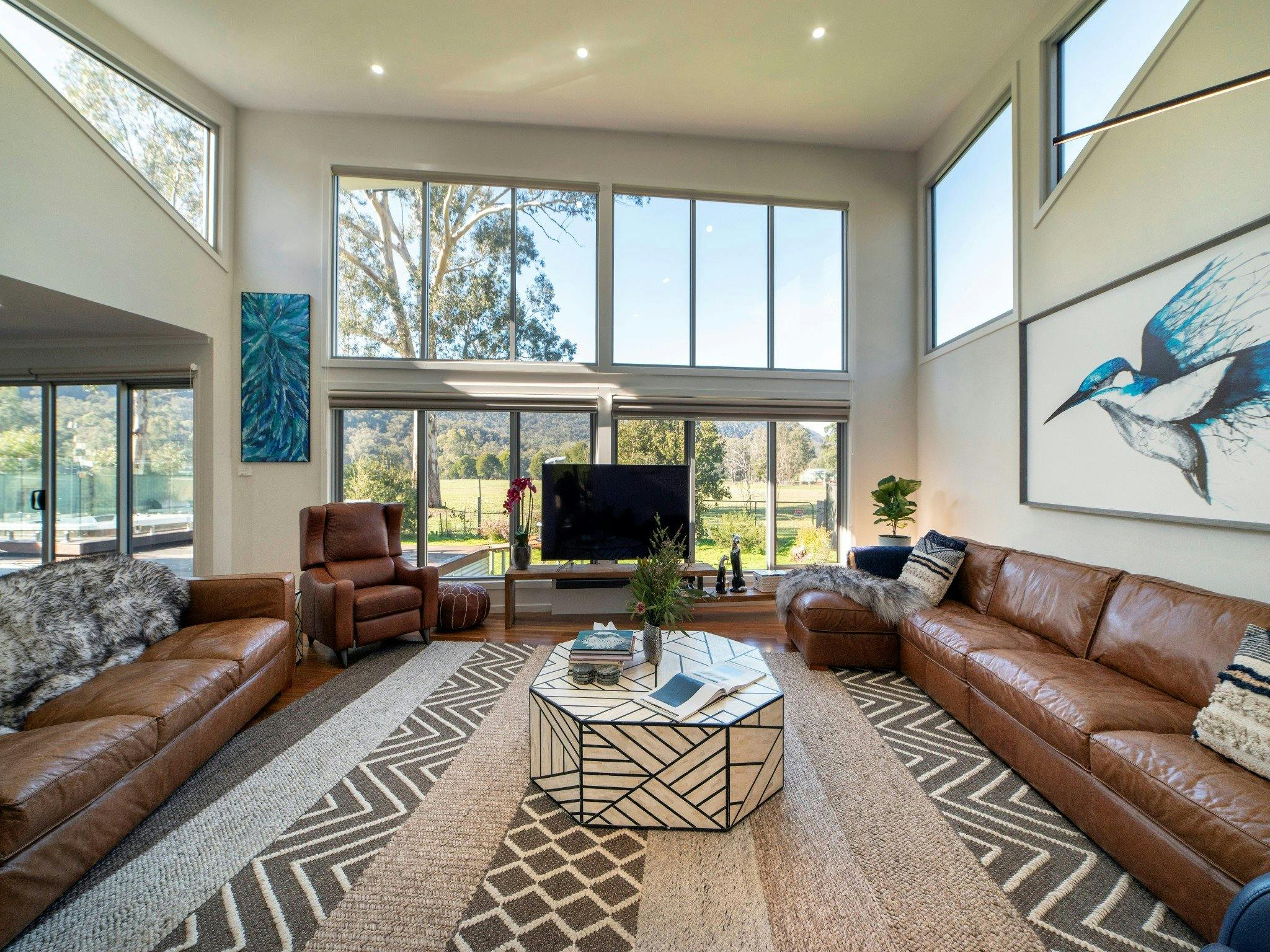 Floor to ceiling windows to take in the Grampians views