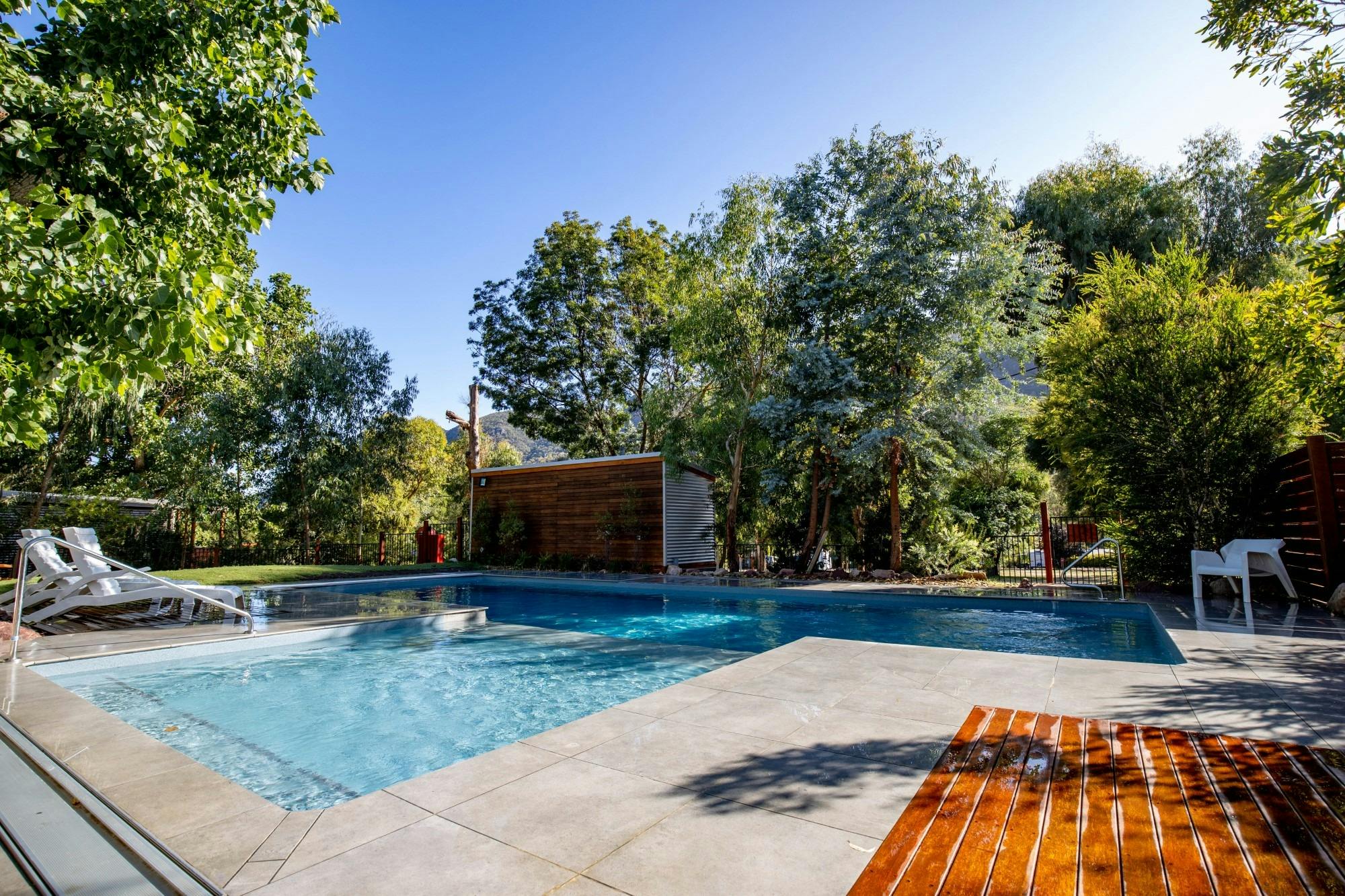 Woodfire heated pool