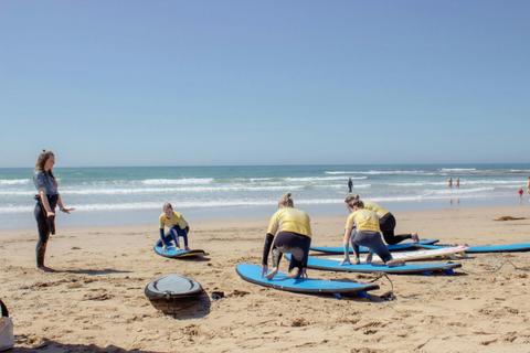 Our beginner lessons learning how to stand on their boards.