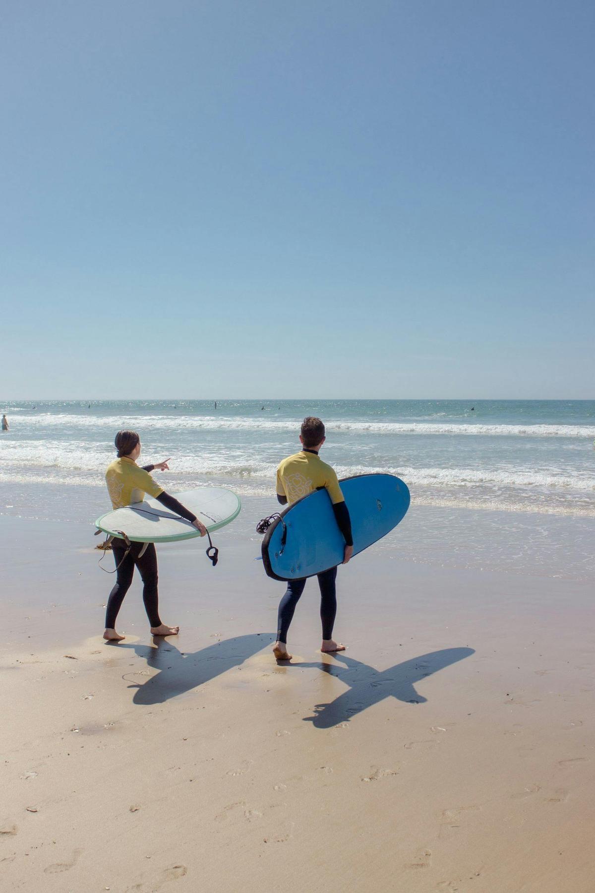 Finding the perfect spot to paddle out.
