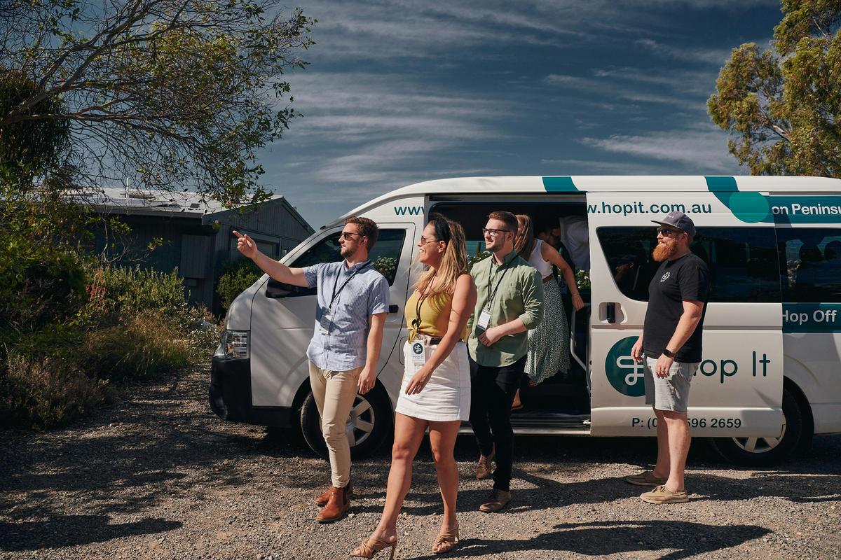 Guests exploring the wine region