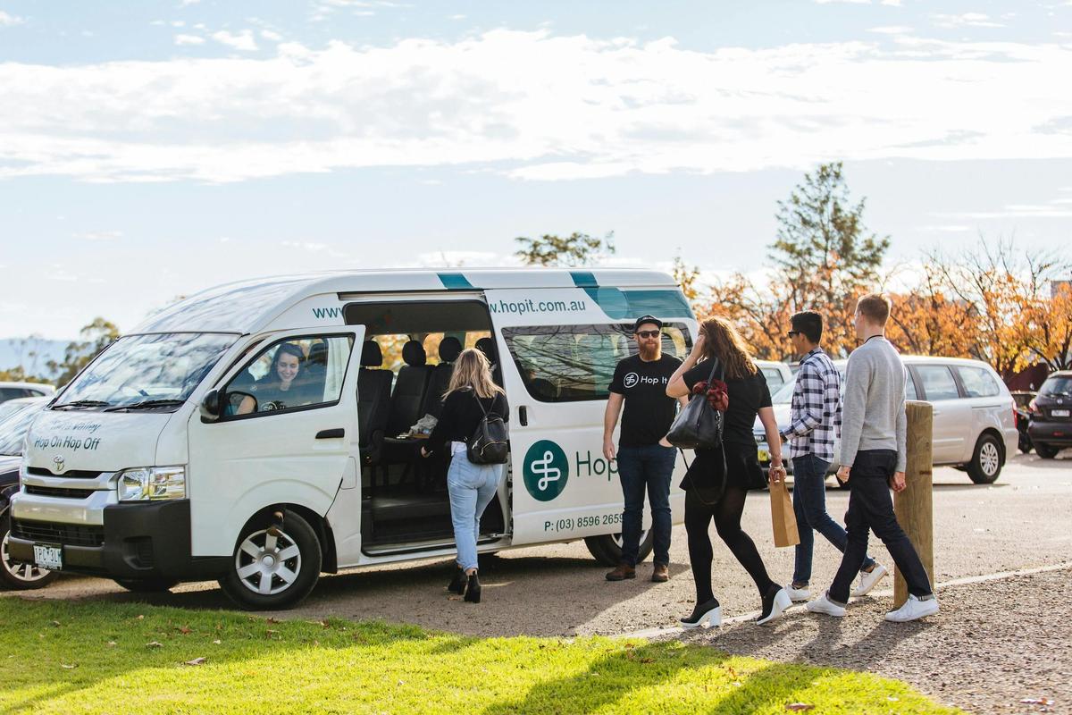 Guests hopping on the bus