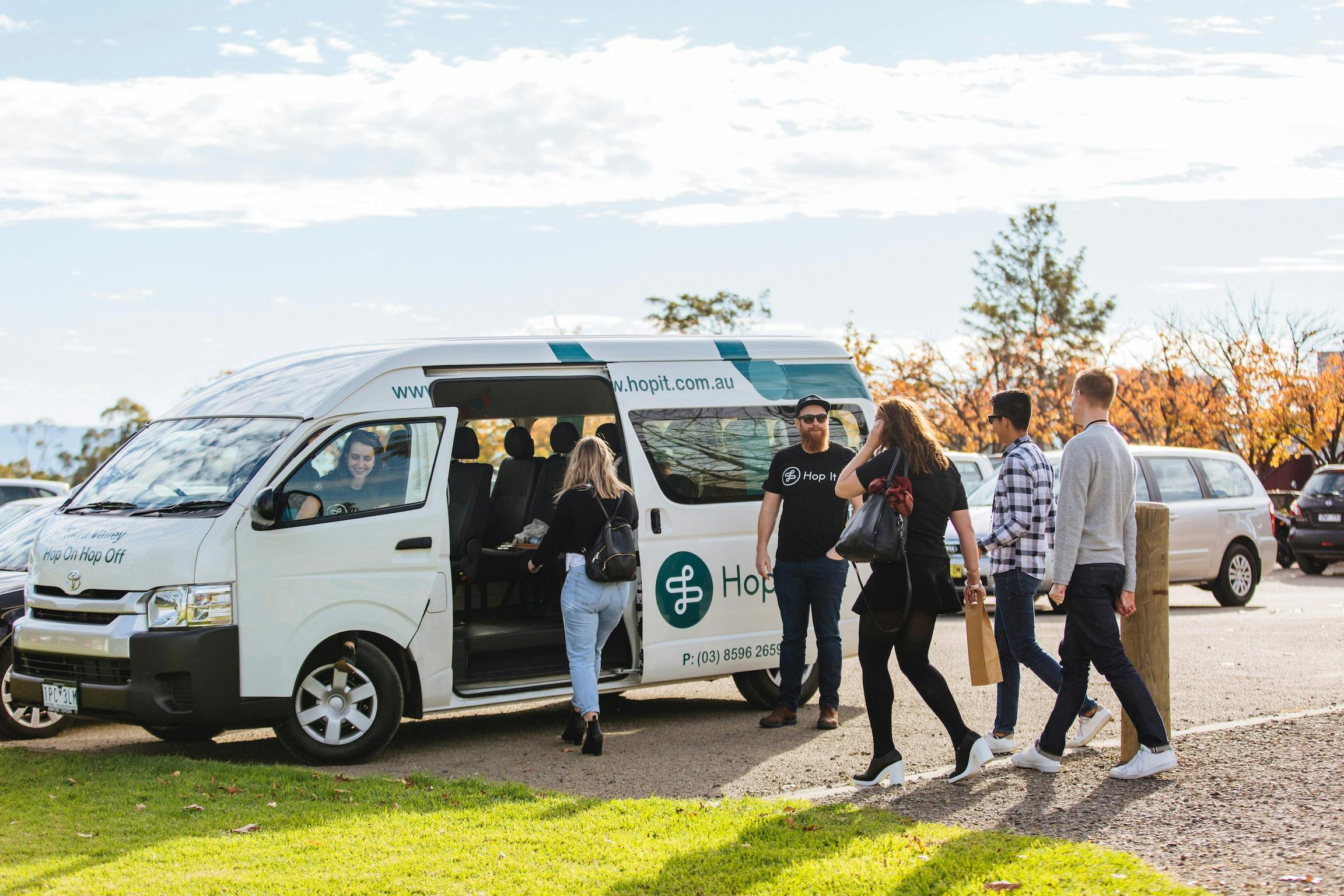Guests hopping on the bus
