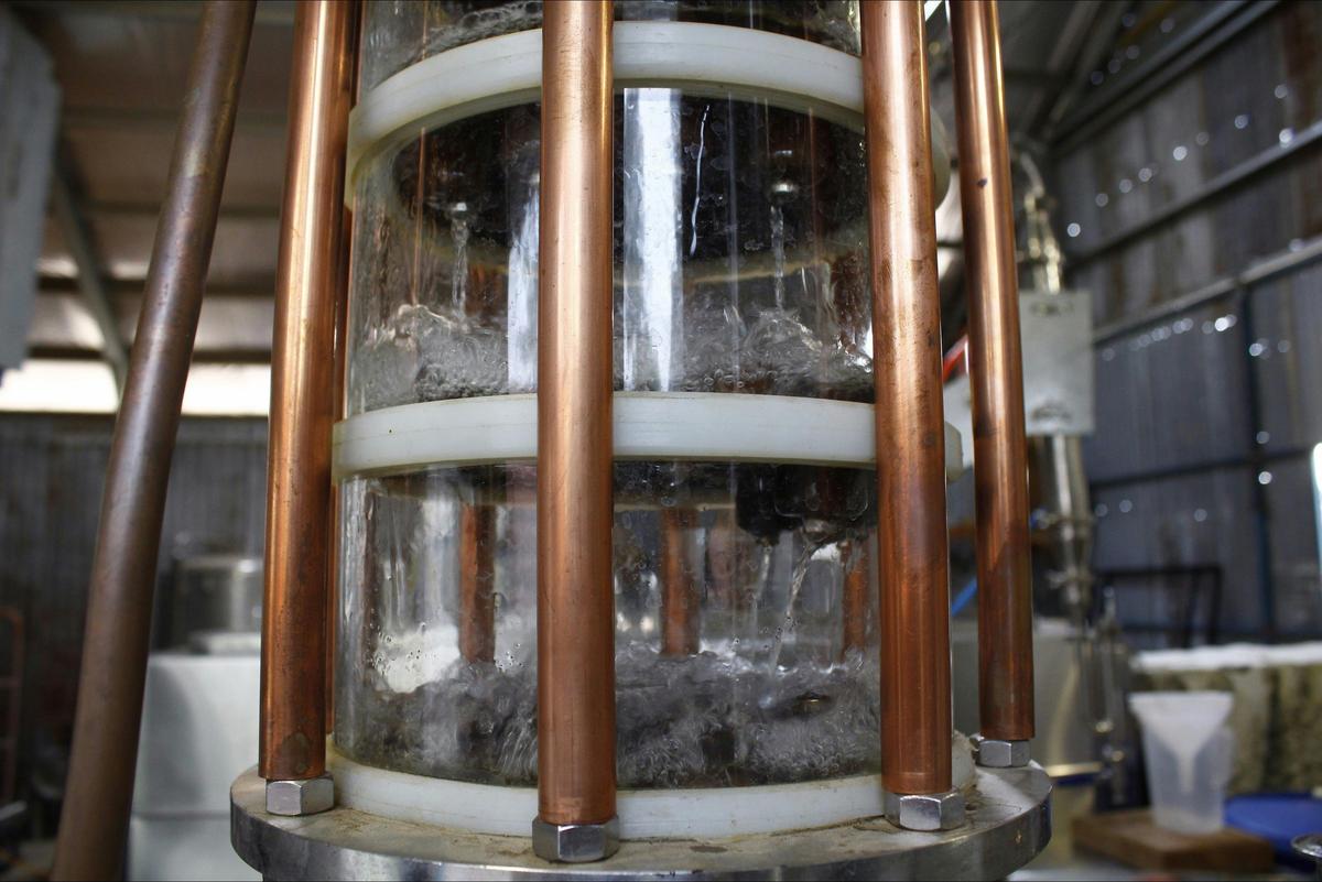 Our Spirit is distilled on-site from raw grain in our reflux still