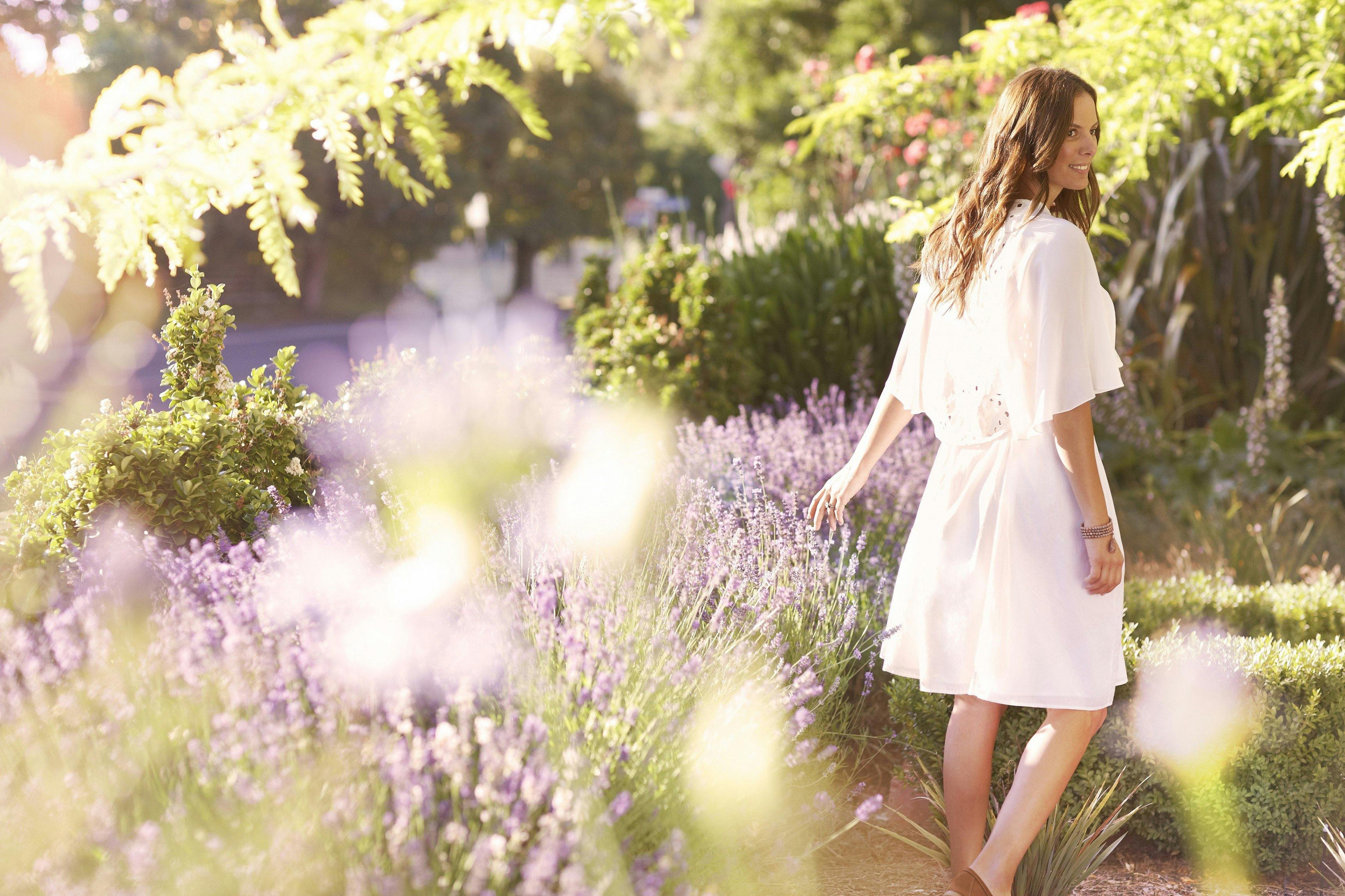 Woman in garden at Pepper Mineral Spa Retreat