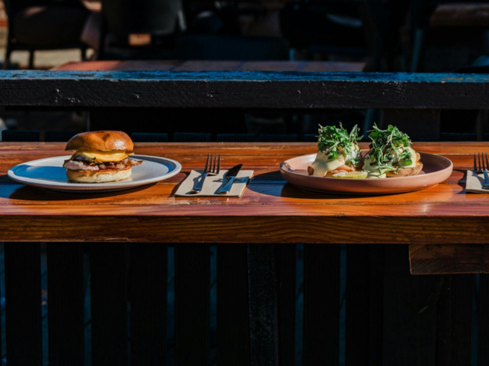 Breaky bun and Salmon benedict