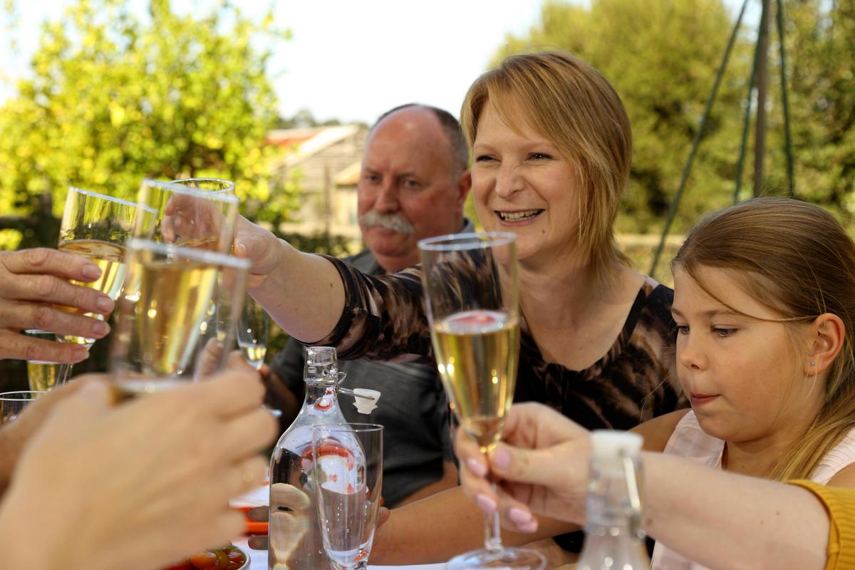 Share a harvest lunch with friends in the kitchen garden at Jacican