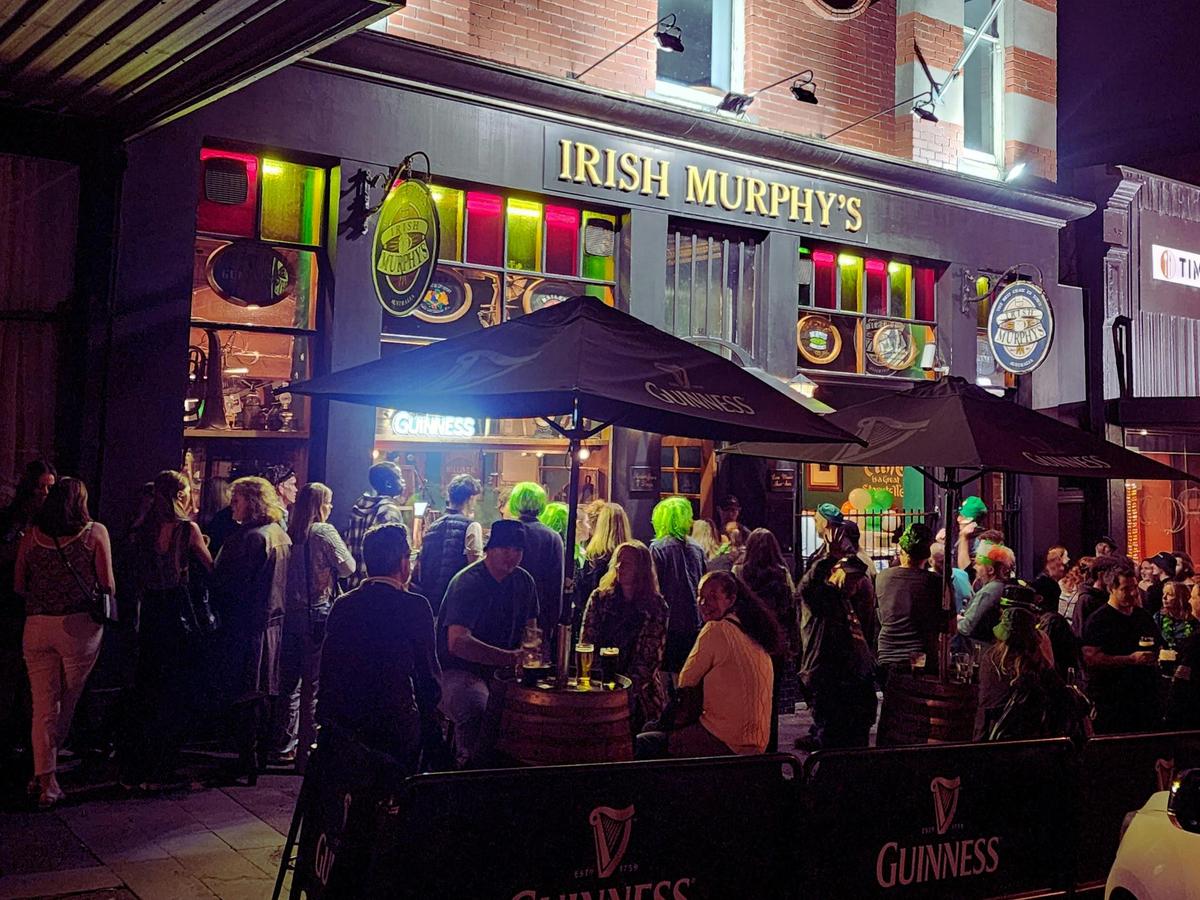 Saturday night outside Irish Murphy's