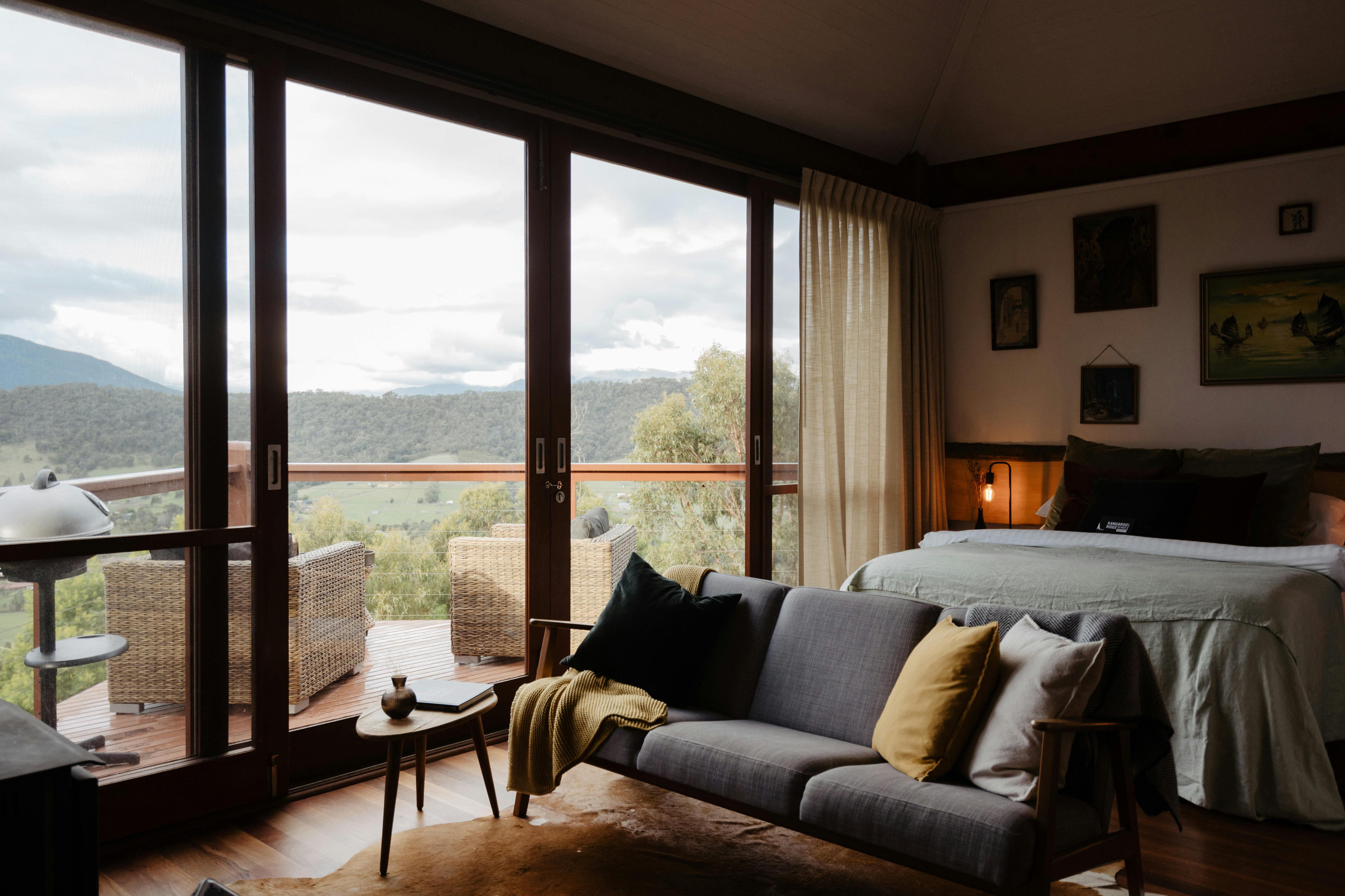 Soak in those views from your private balcony or in front of the cosy fire while sipping local wines