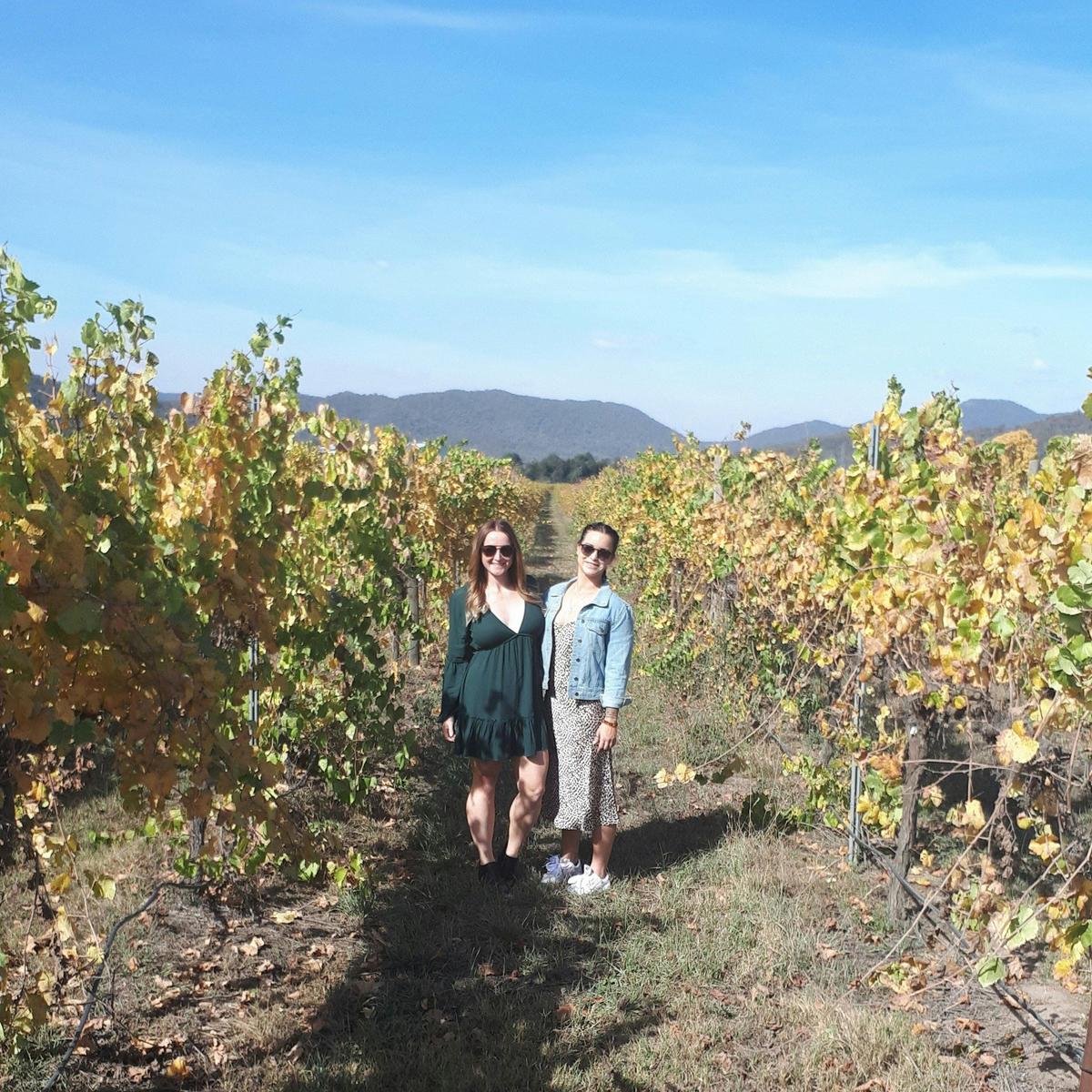 Vineyard vistas.  From grape to glass with your bestie.