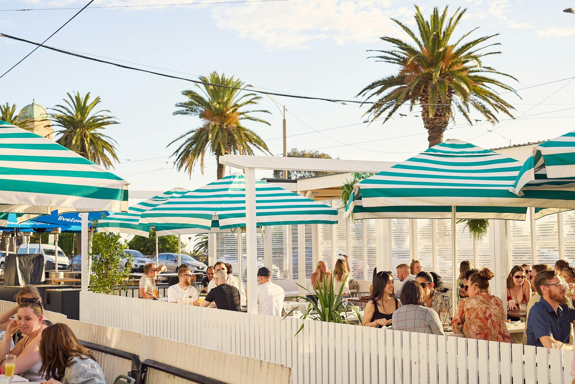 Outdoor seating on street side