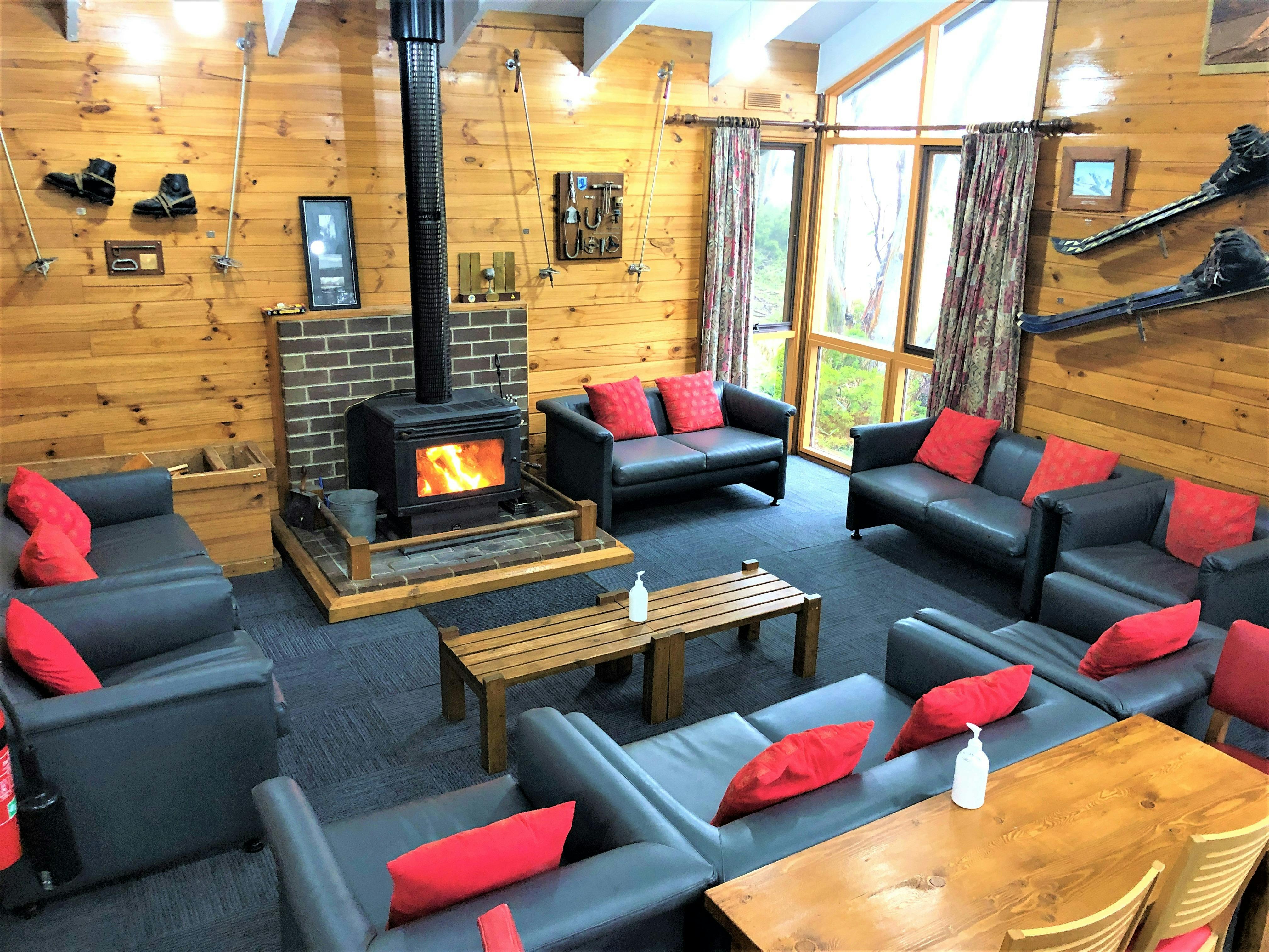 Upper Lounge with fire