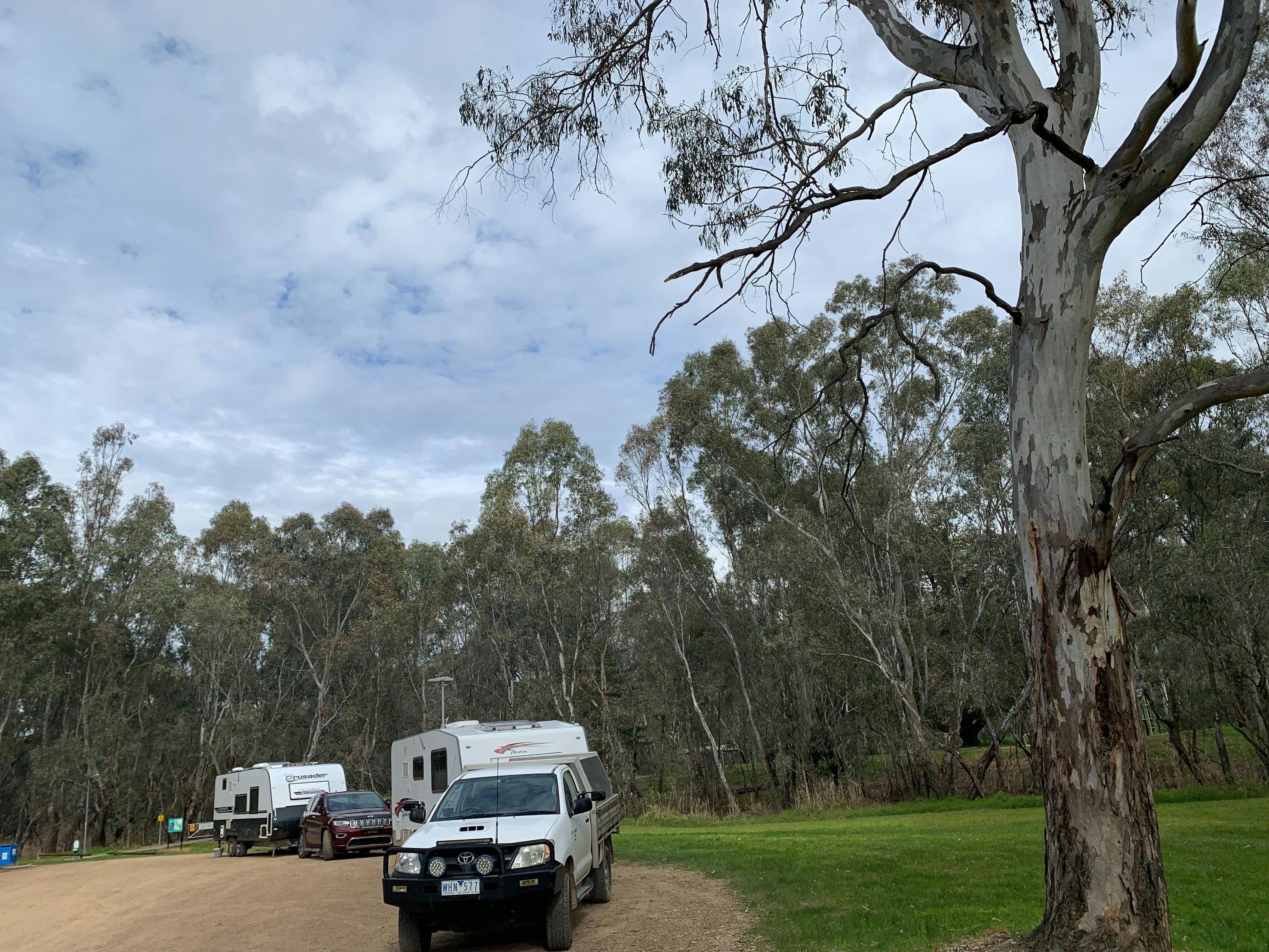 Caravan parking at Jaycee Island