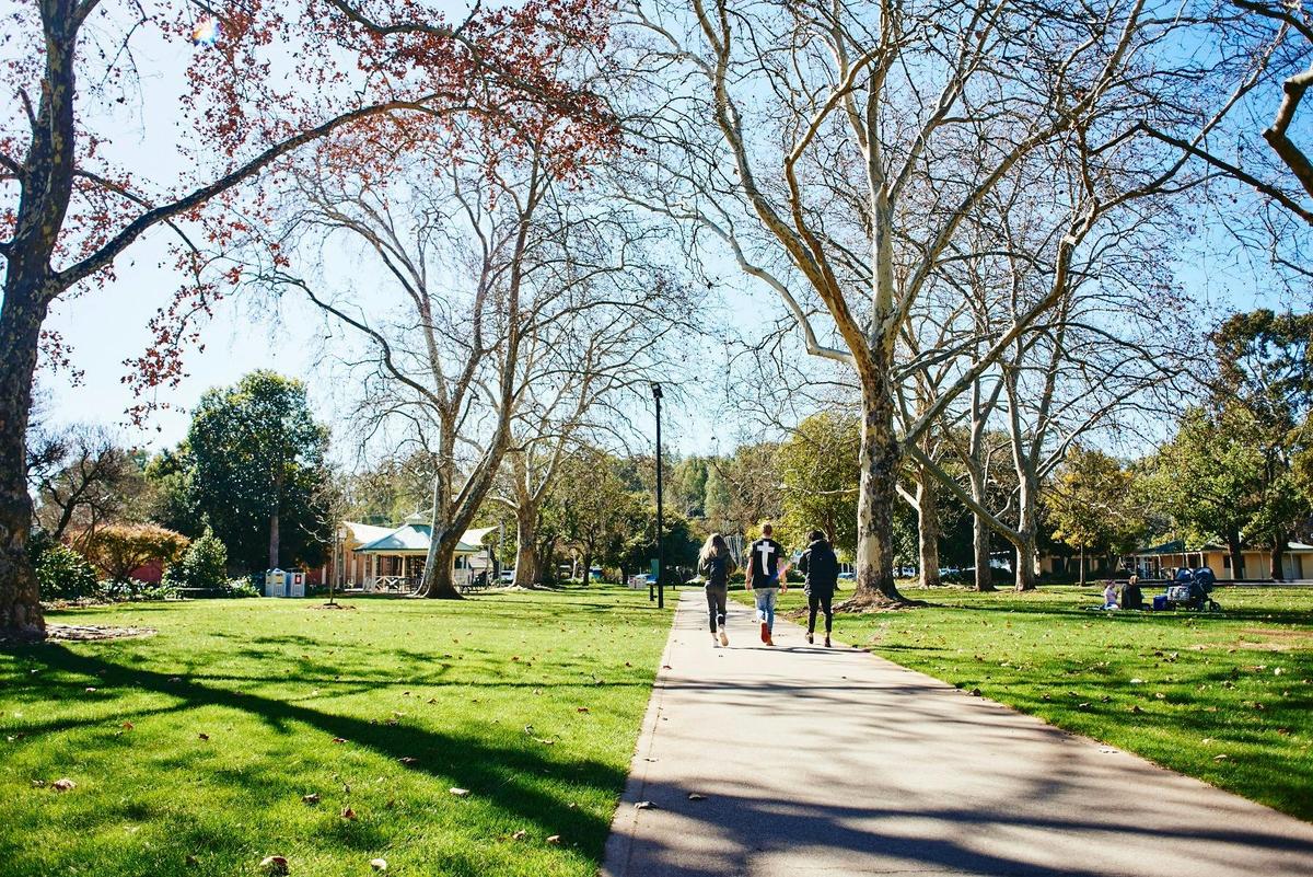 Walking through the gardens