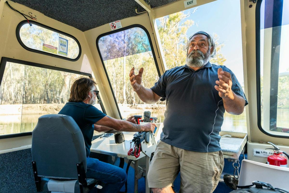 Yorta Yorta Knowledge Holder sharing stories of Country on the cruise.