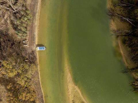 Kingfisher boat on Dhungala (Murray River) in Ramsar-listed Barmah Forest.