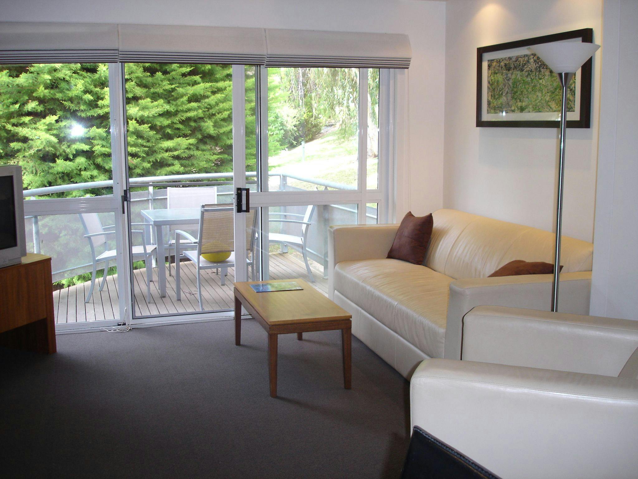 Living area looking out to the Balcony