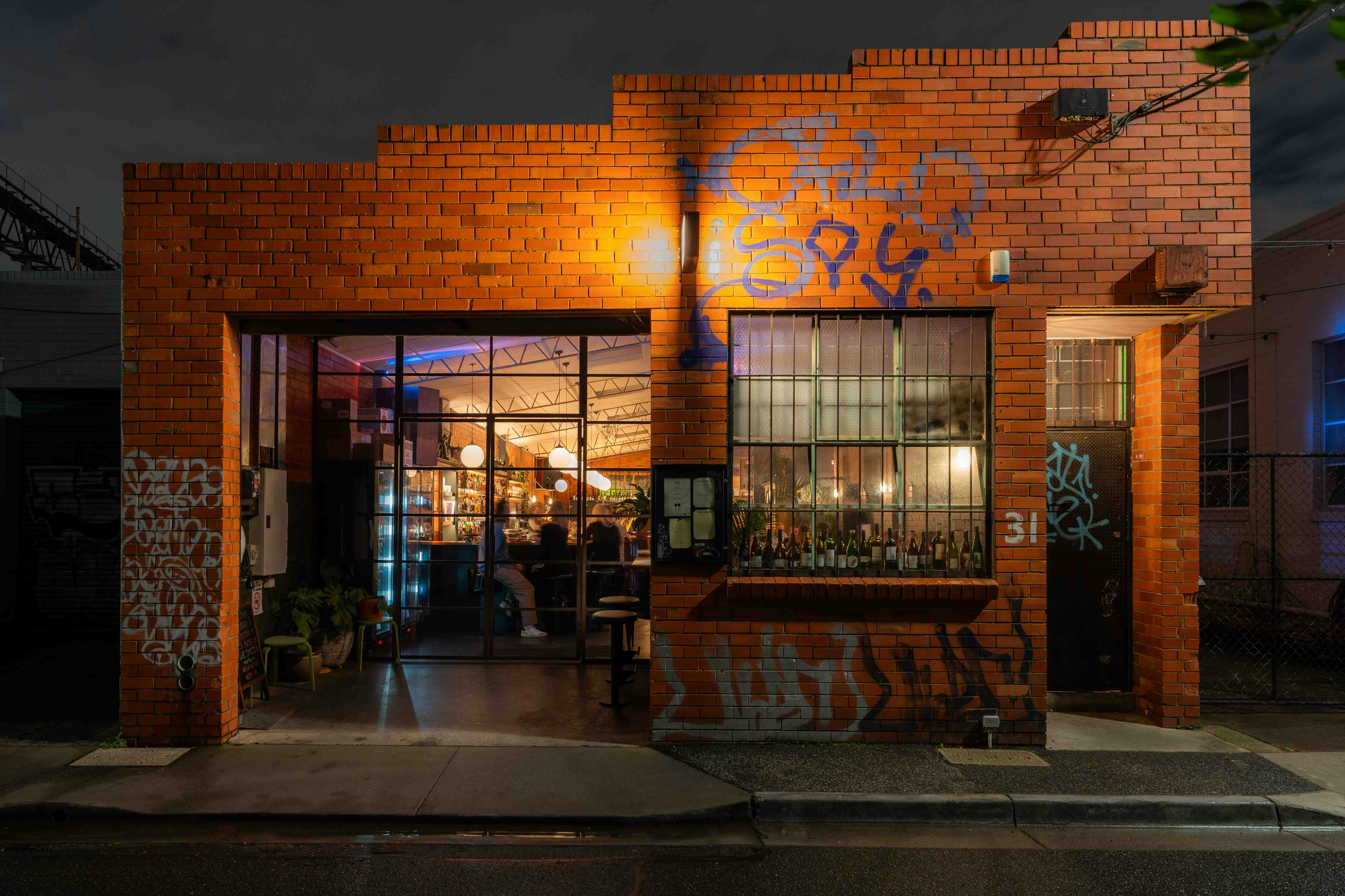 Graffii brick exterior of Lilac