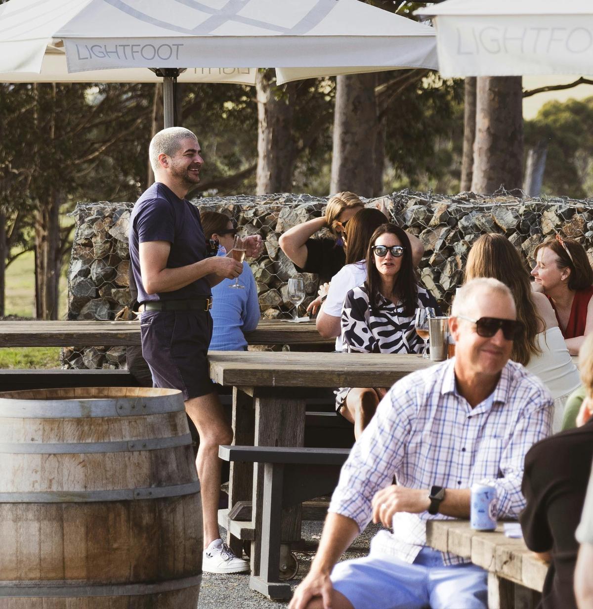 There is relaxed seating on the wine terrace