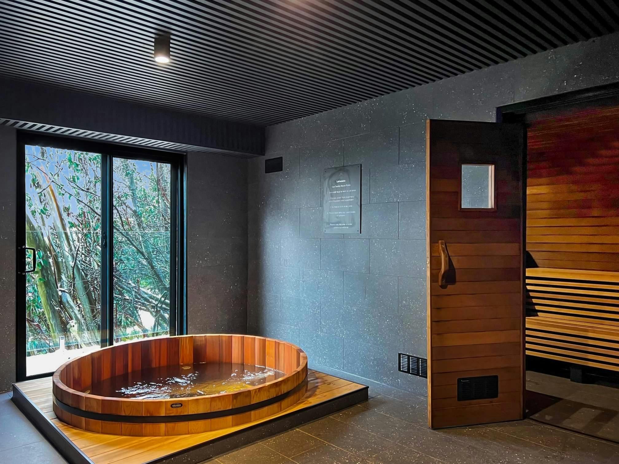 Hot tub and sauna