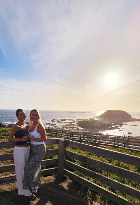 Enjoy sparkling wine at sunset