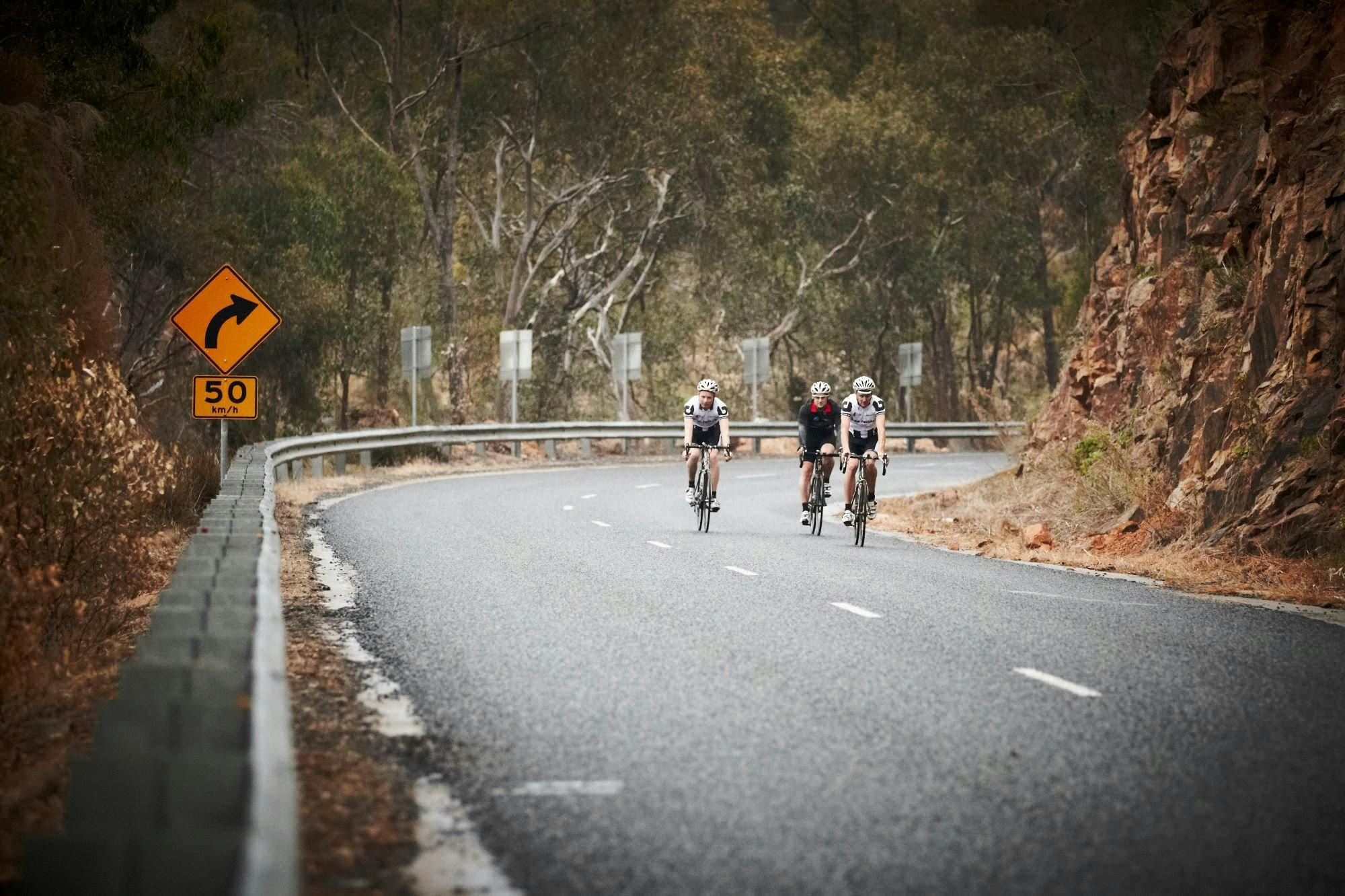Road riding in the Warby Ovens National Park
