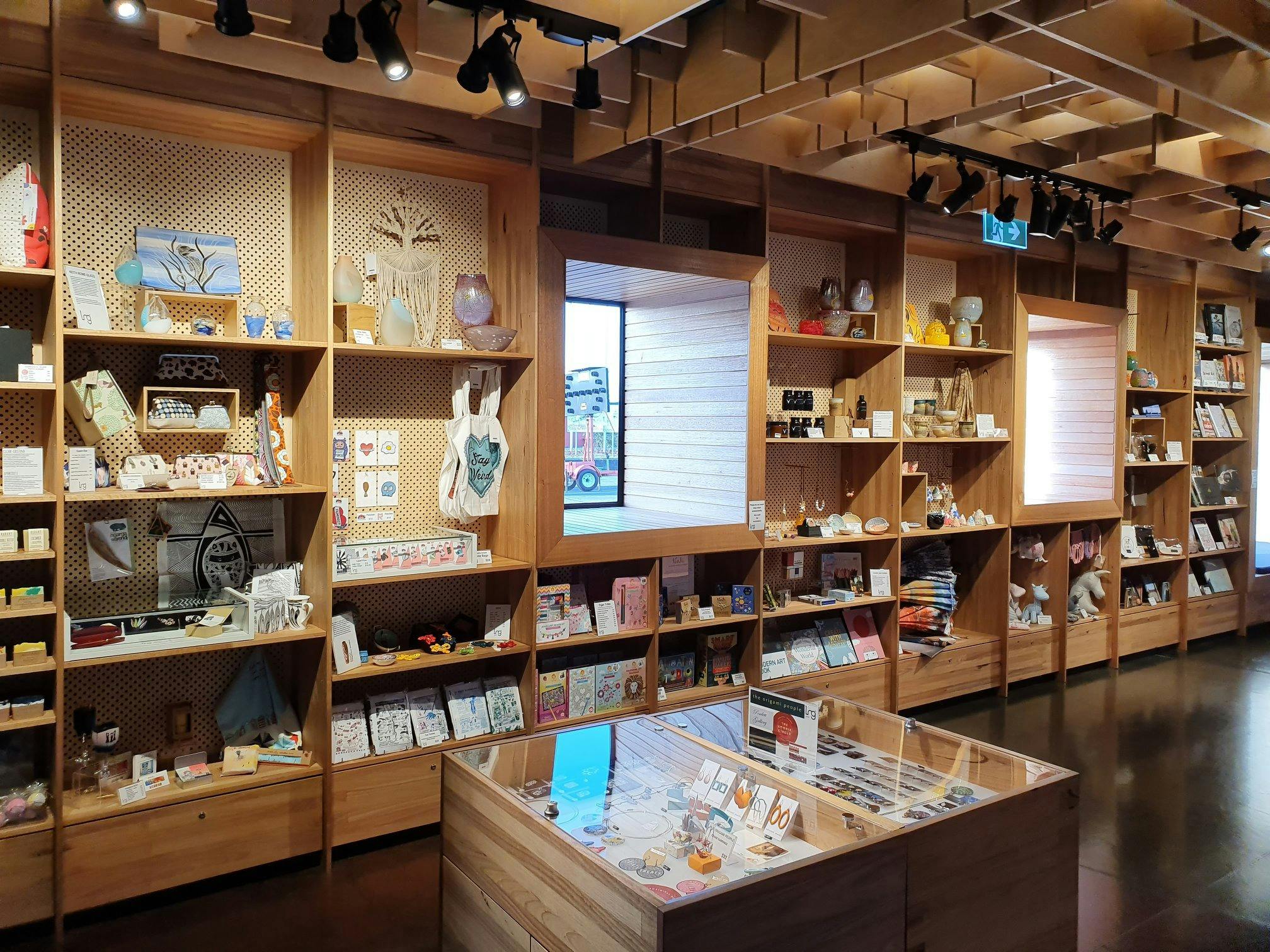 Latrobe Regional Gallery's gift shop with local artisans showcasing their creations