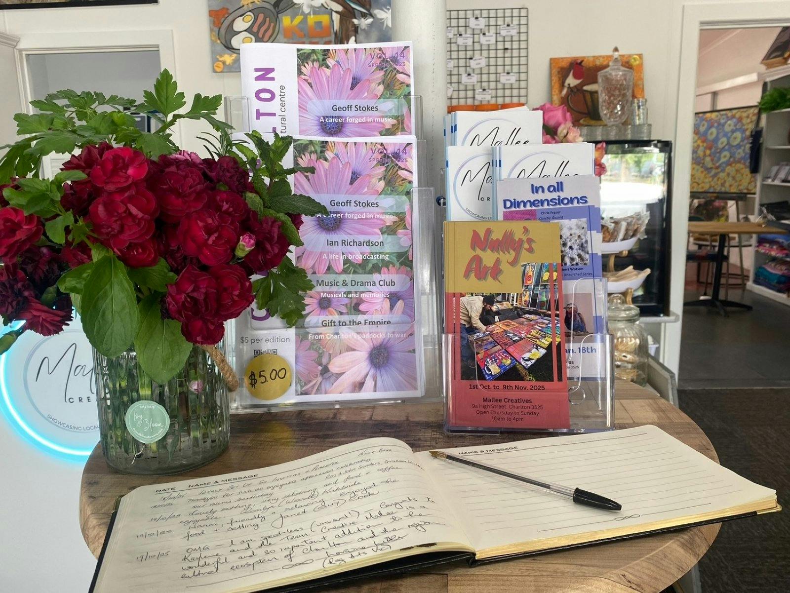 Brochures on display