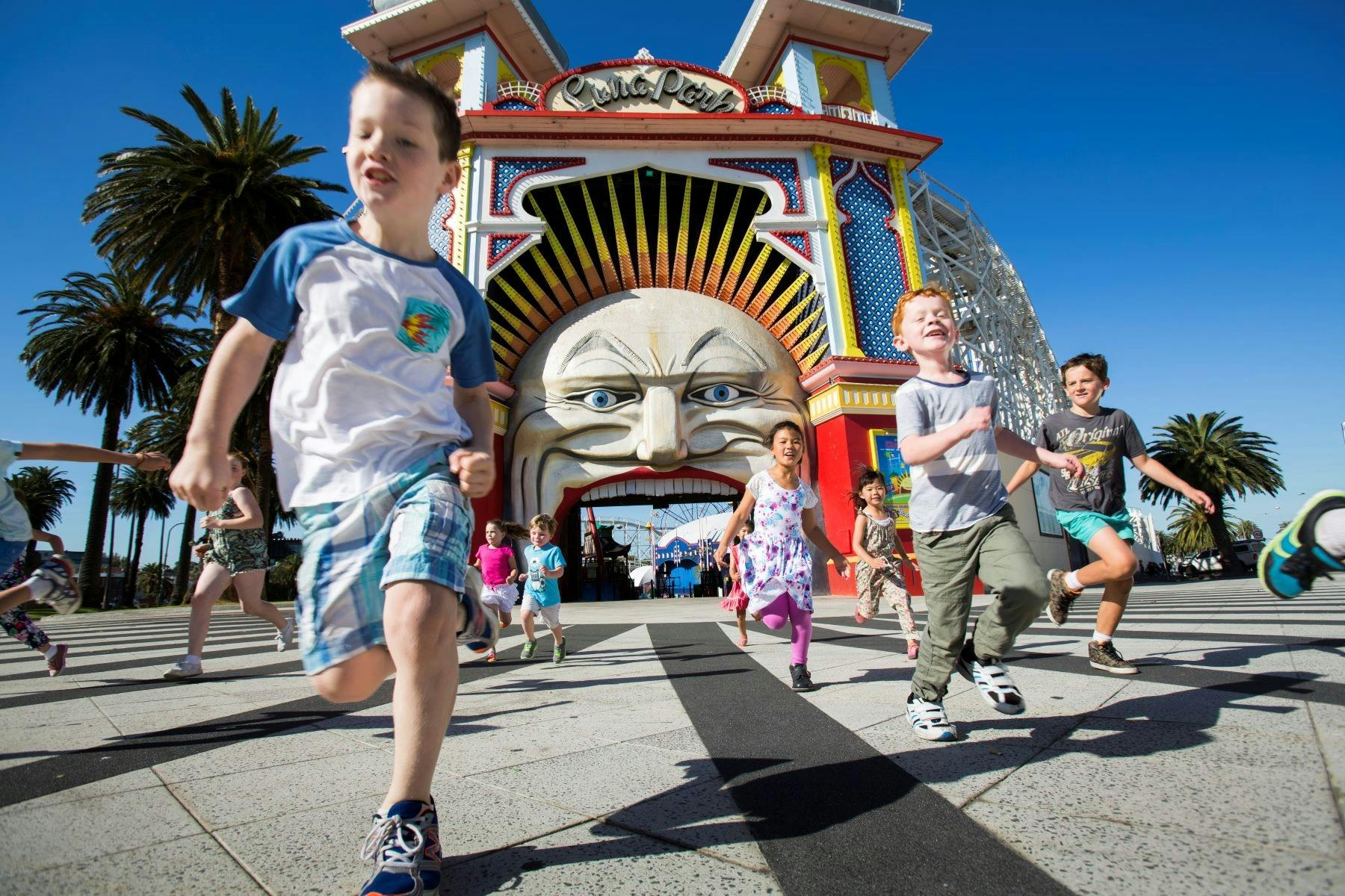 Kids at Luna Park Melb
