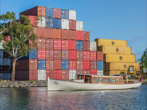 Industrial Melbourne view from photography cruise