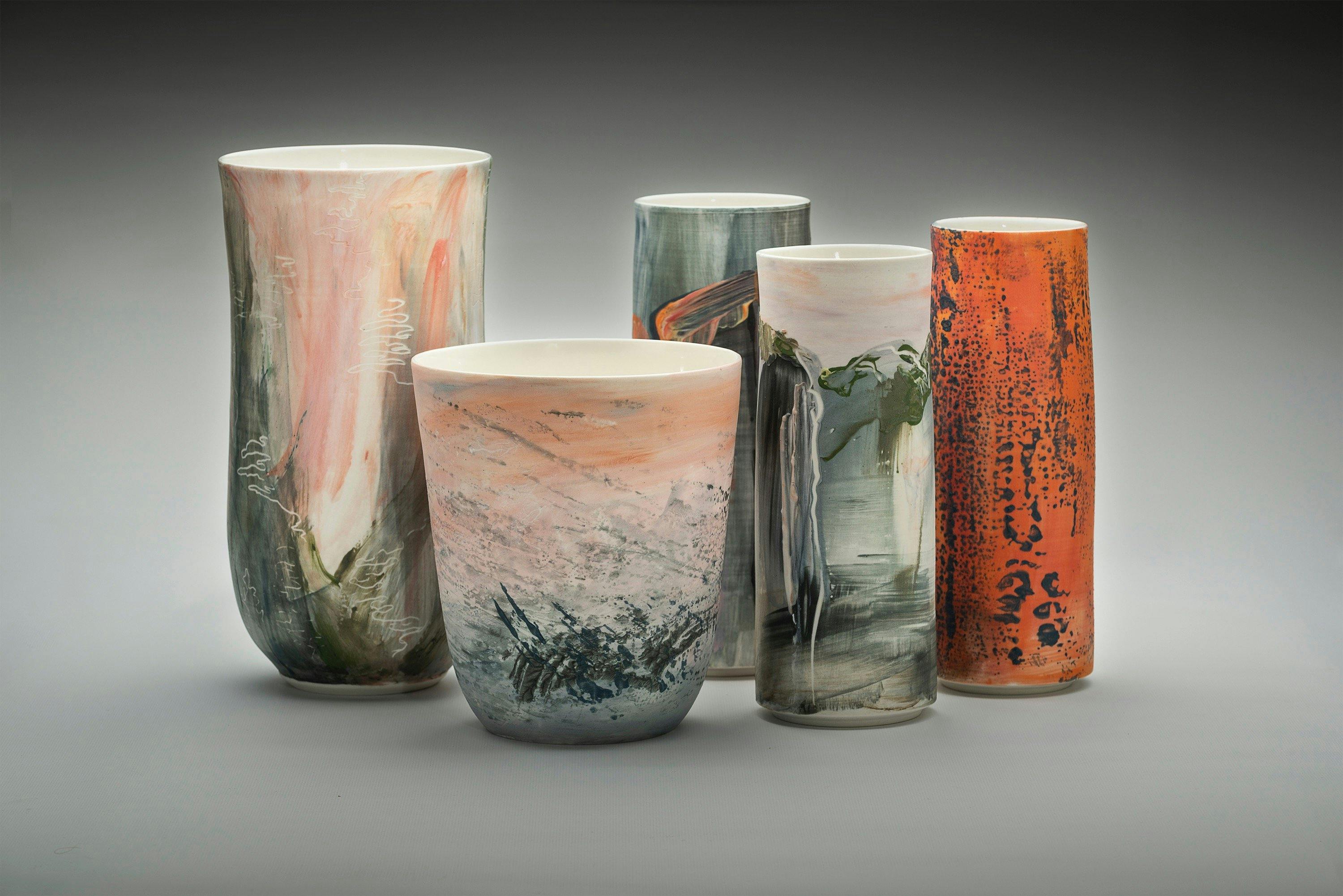 'Scape Collection' Porcelain vessels by Wendy Jagger.
