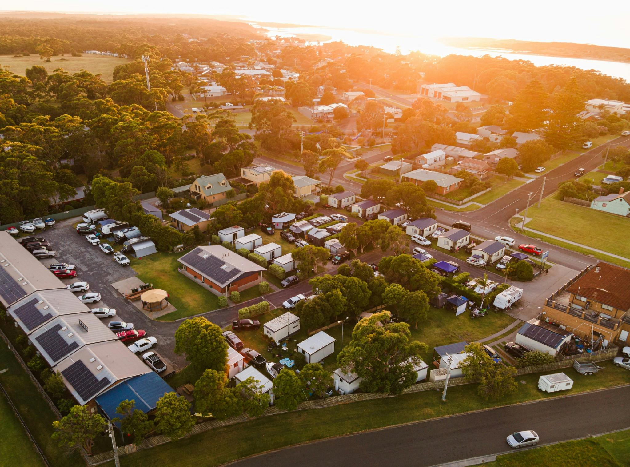 Sunset over Marlo Caravan Park and Motwl