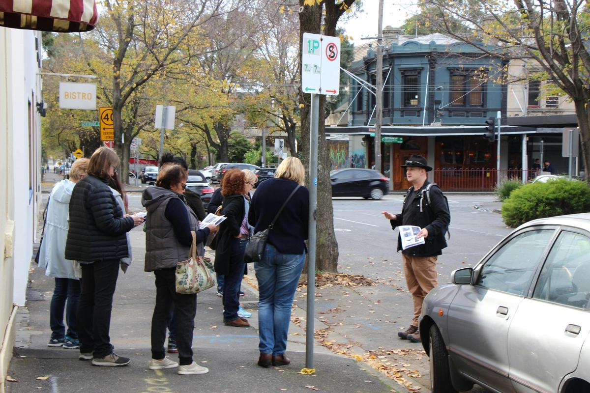 At the scene of the attempted murder of a police officer c.1919