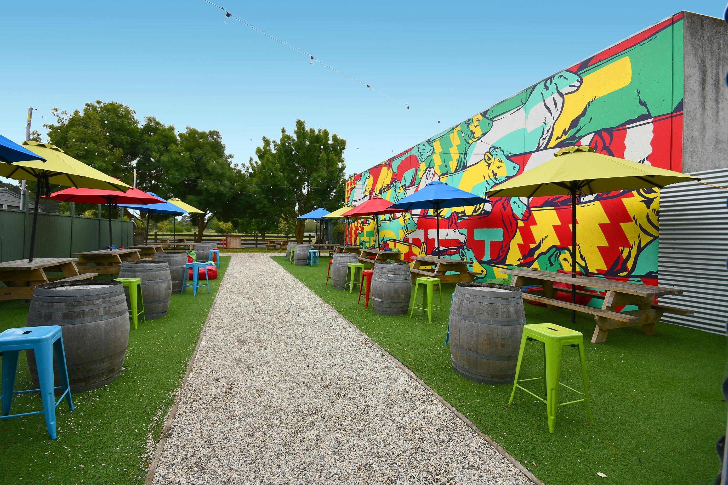 Beer Garden and mural