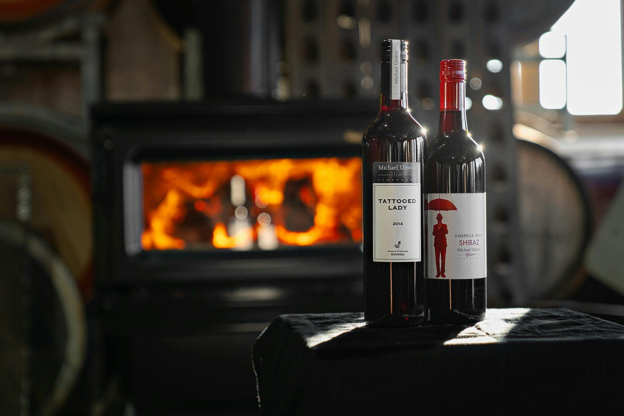 Wine by the wood fire