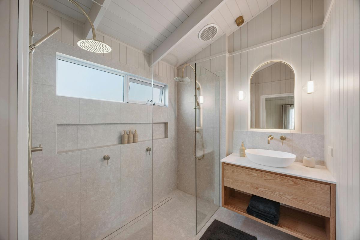 Bathroom with double shower