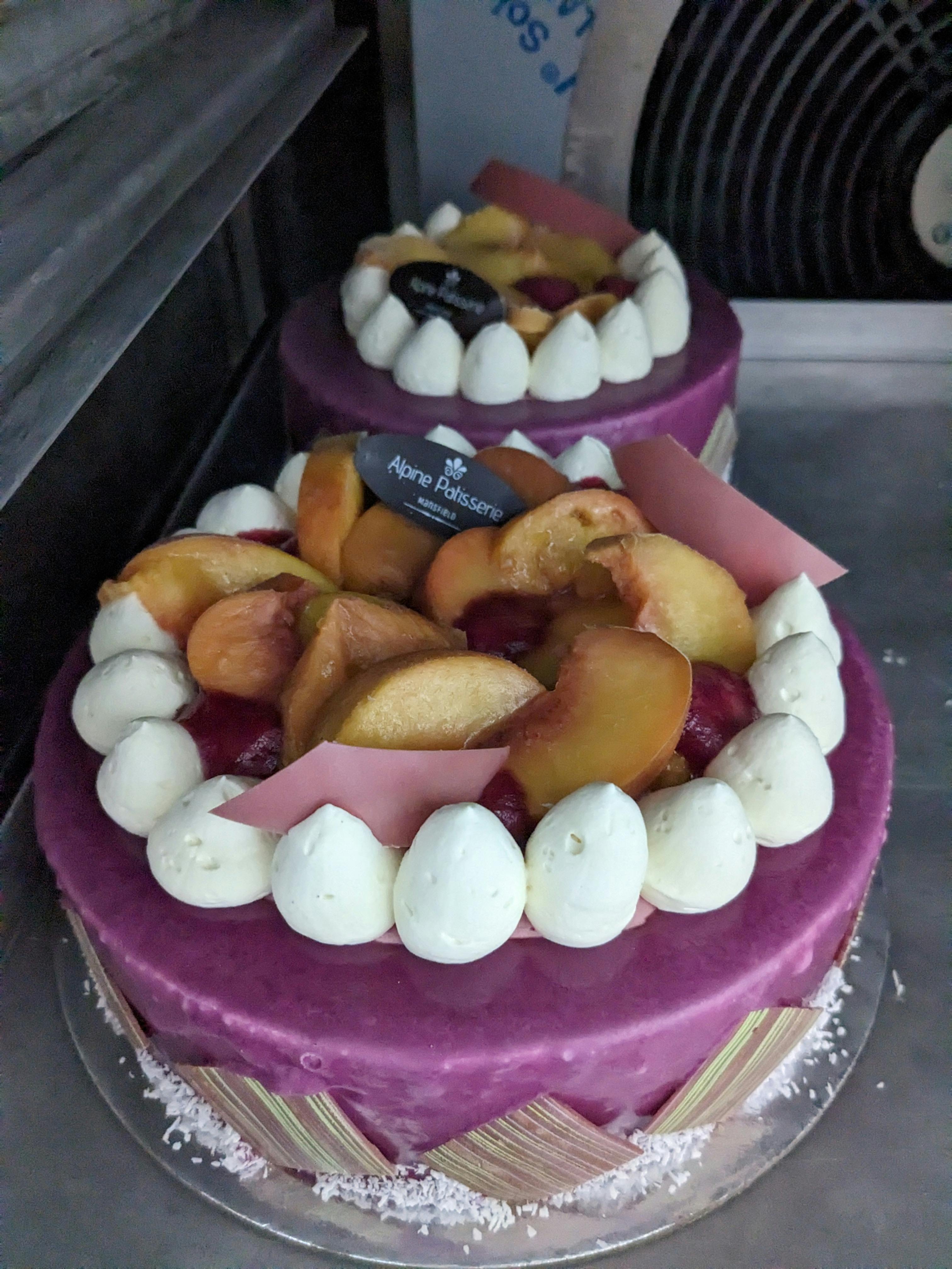 Blueberry and Peach Mousse Cake