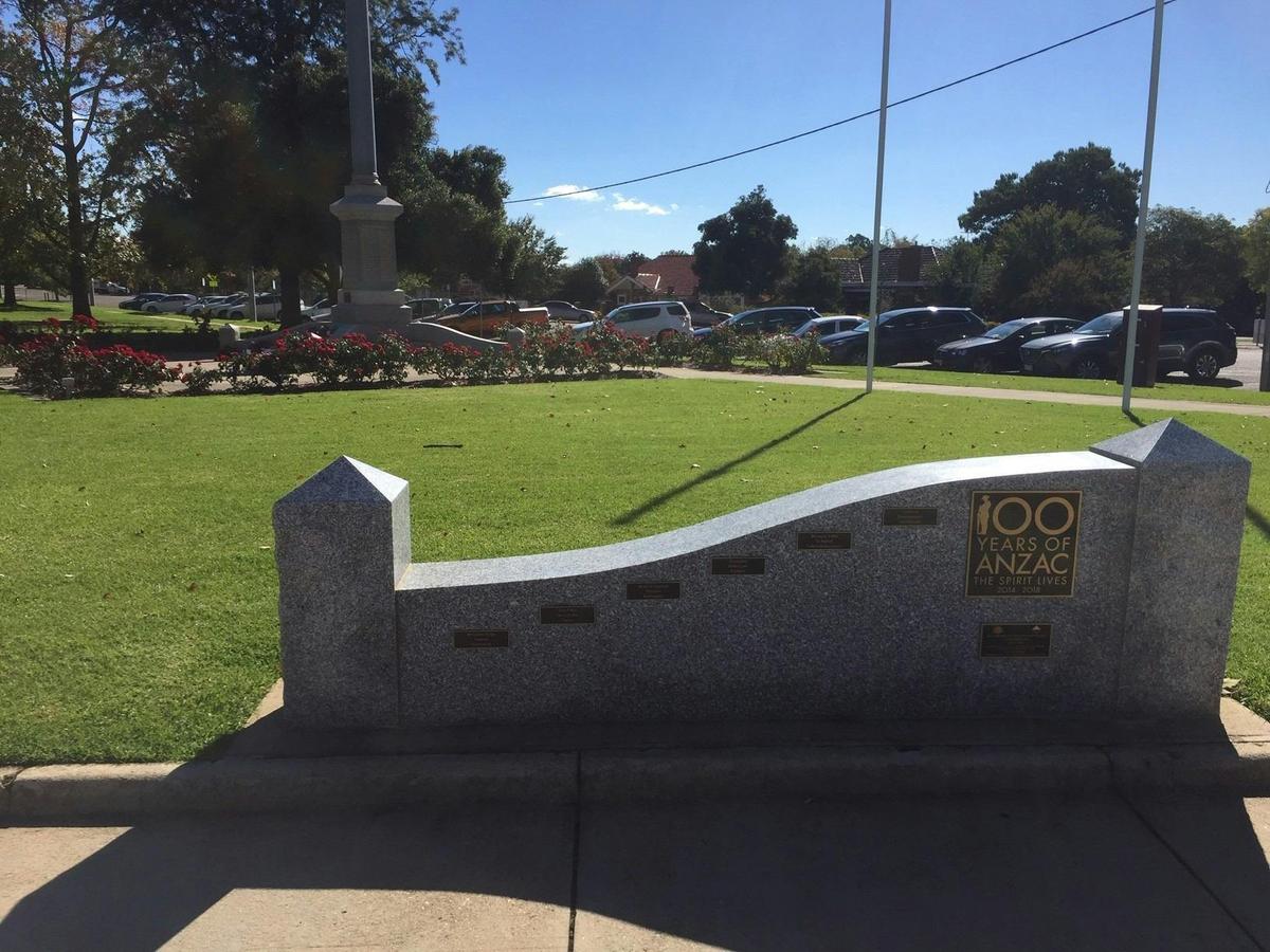 Memorial Garden with 100 years of ANZAC's sculpture.