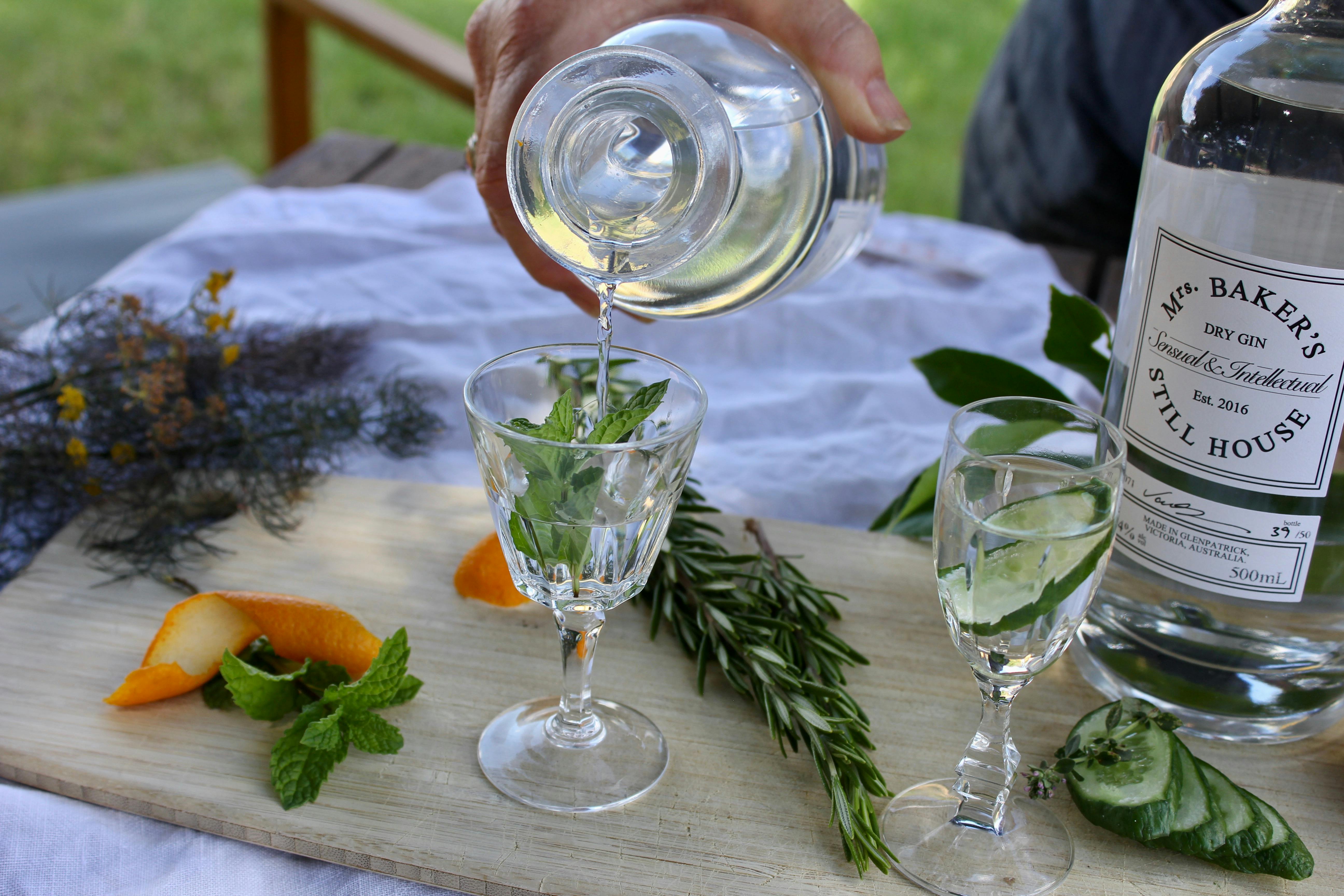Gin tasting at Mrs Baker's