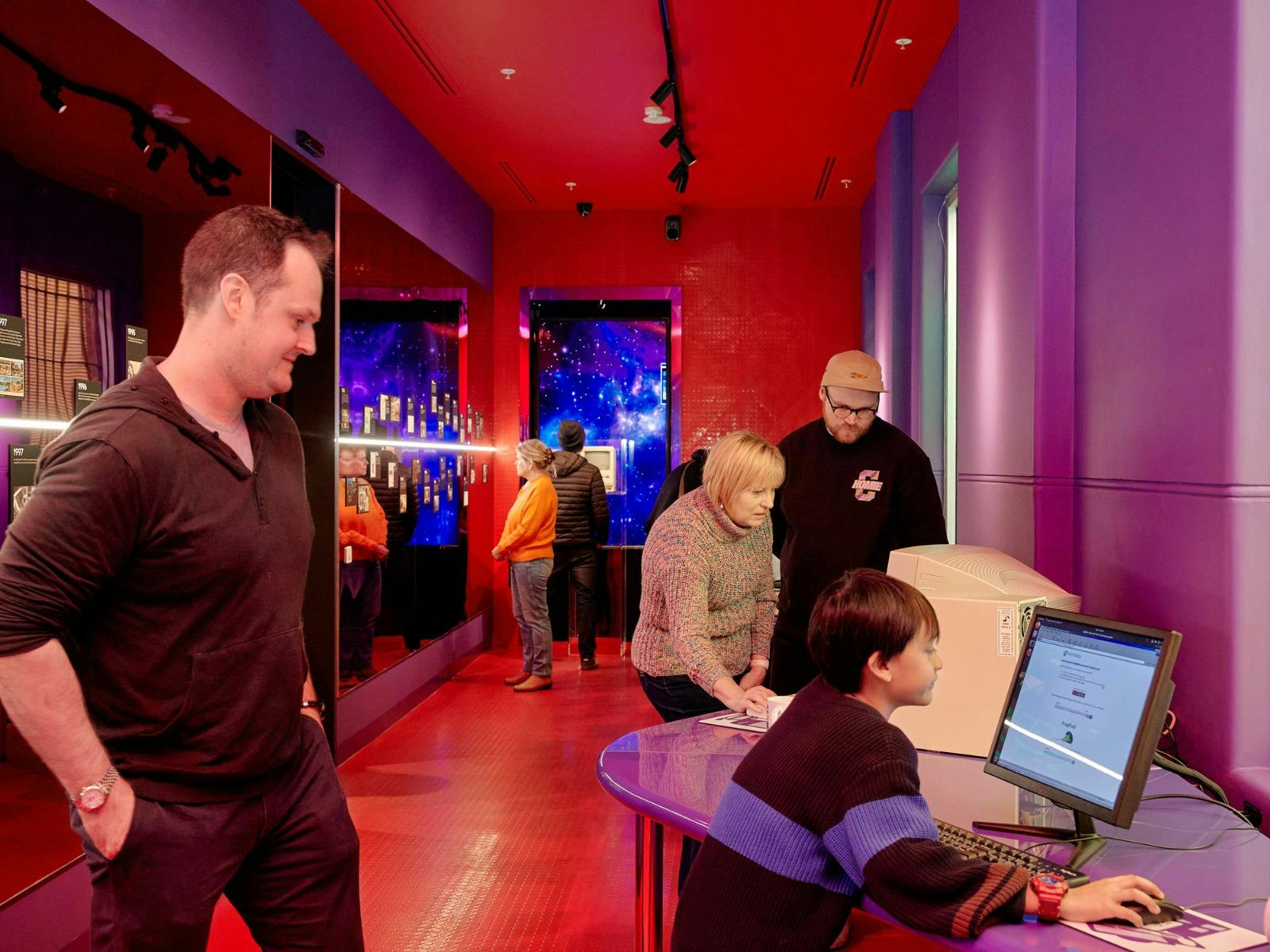 Visitors inside the Cyber Cafe at NCM