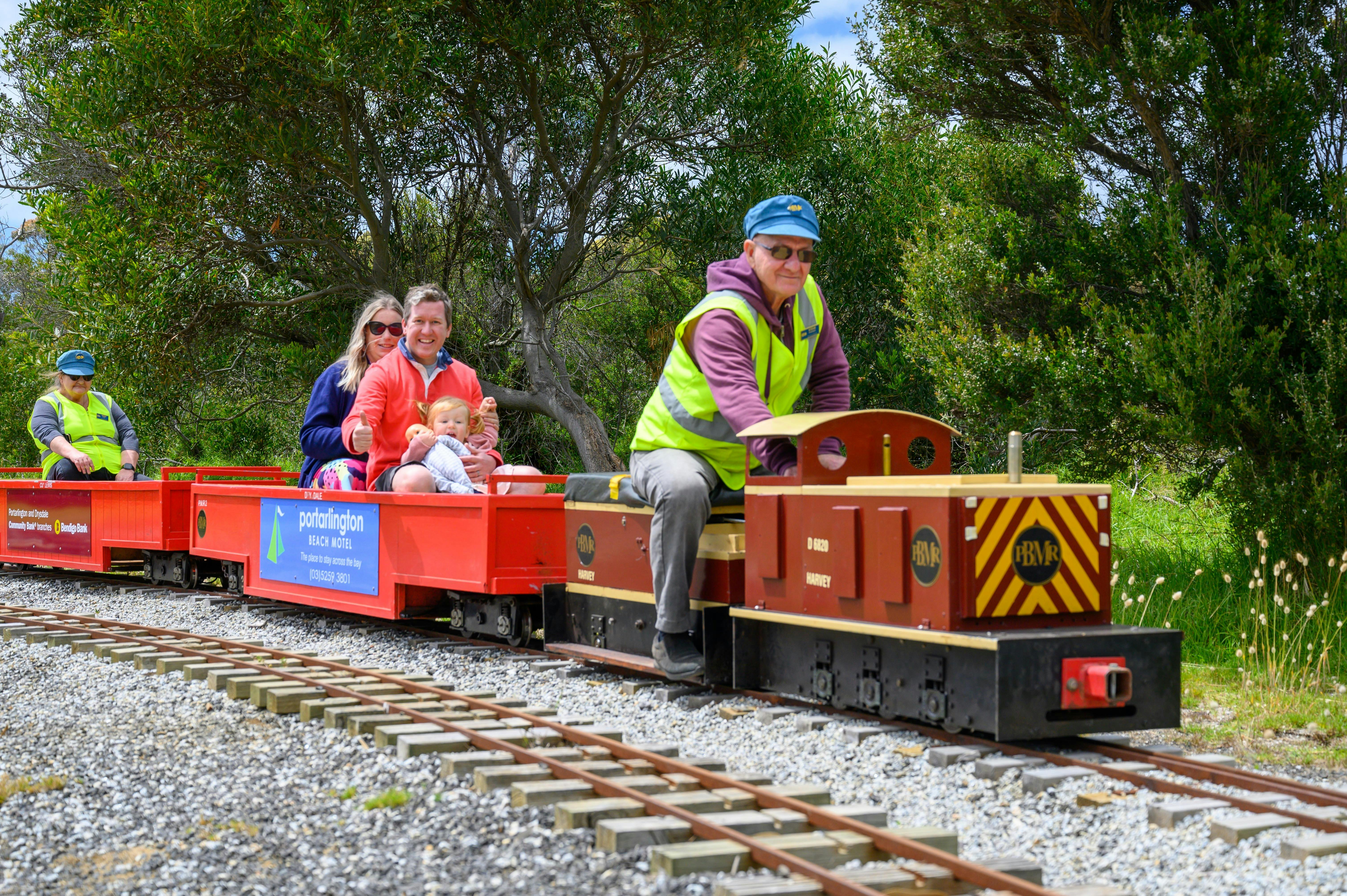 People on the miniature railway