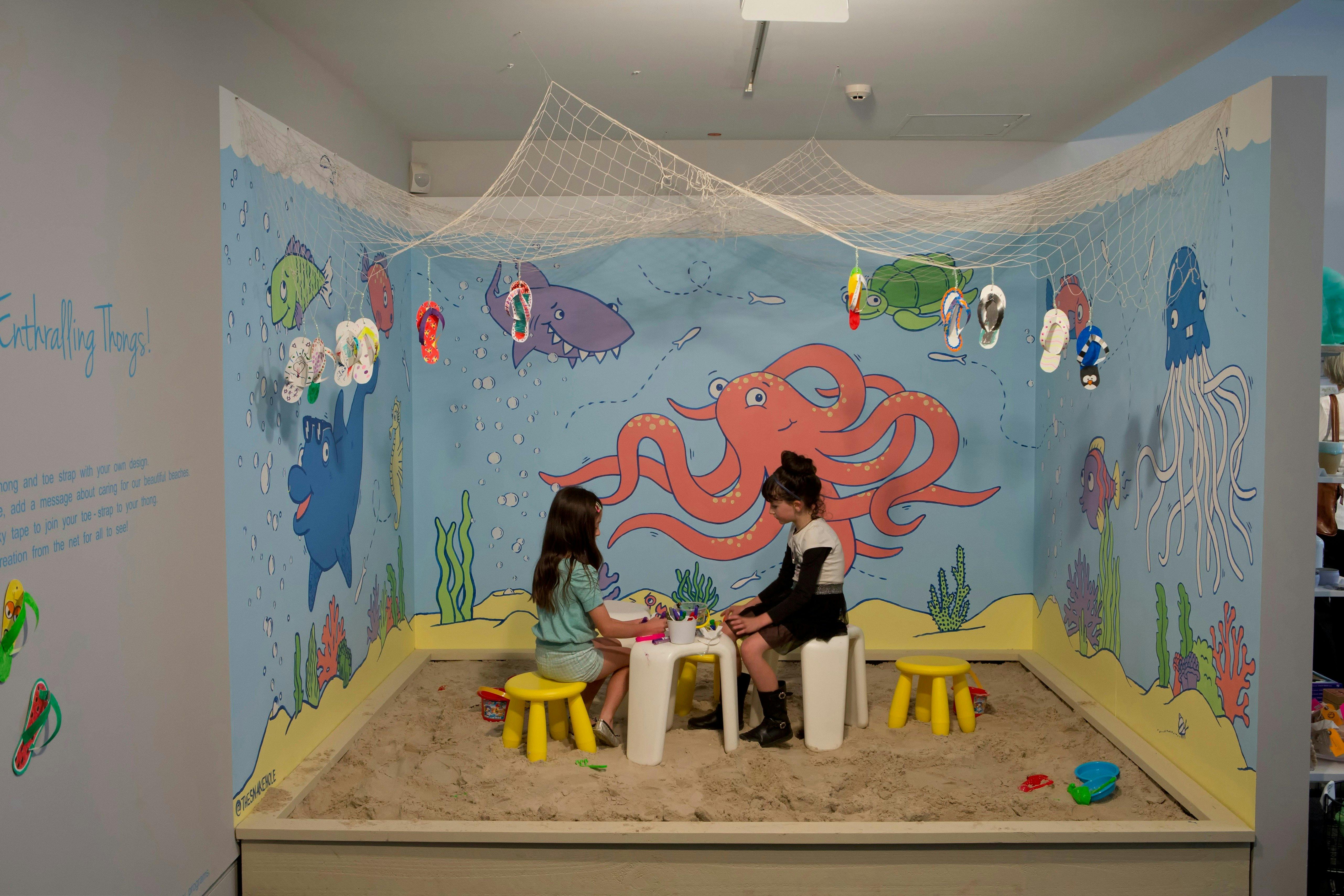 On the beach sandpit