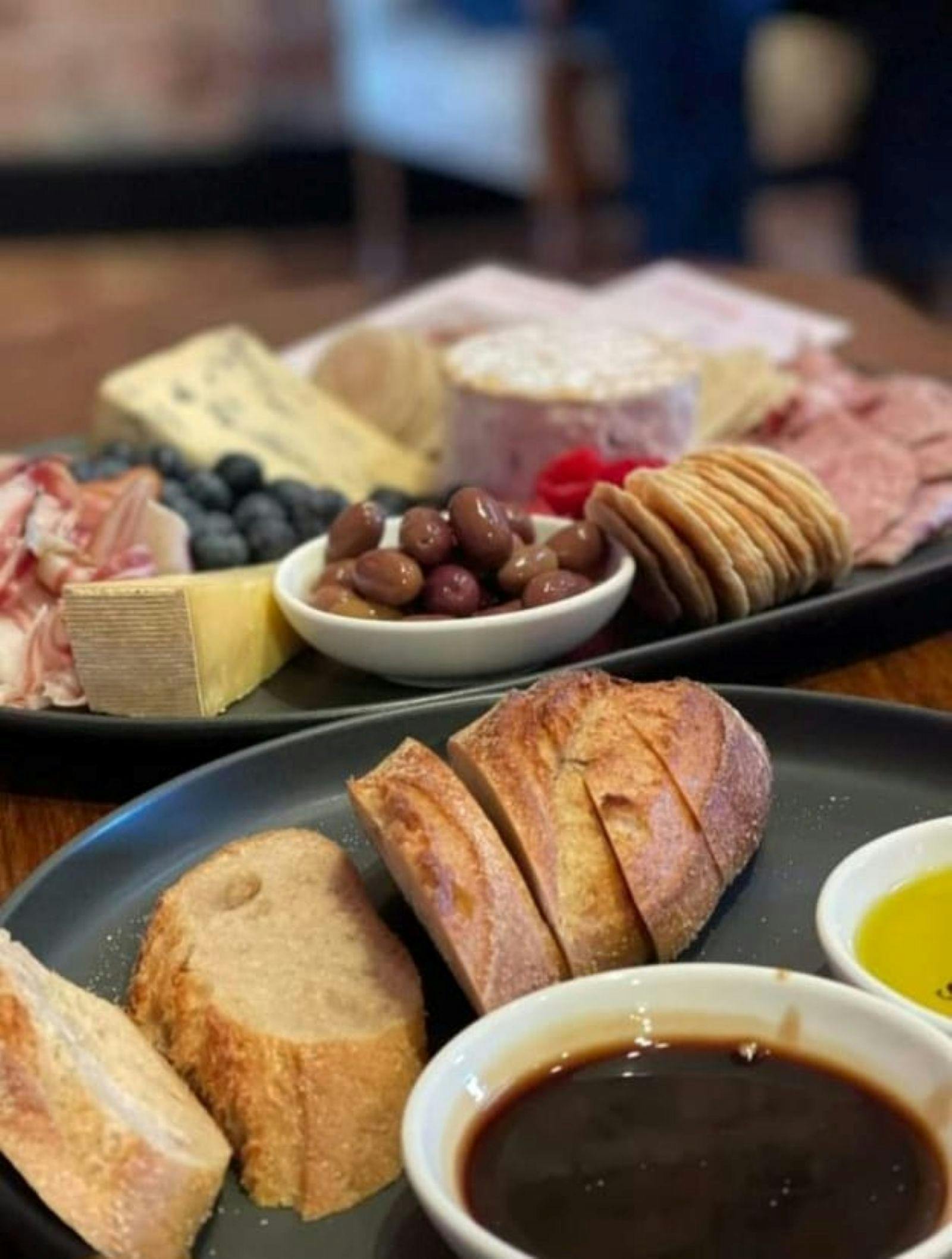 Charcuterie board with delicious local produce
