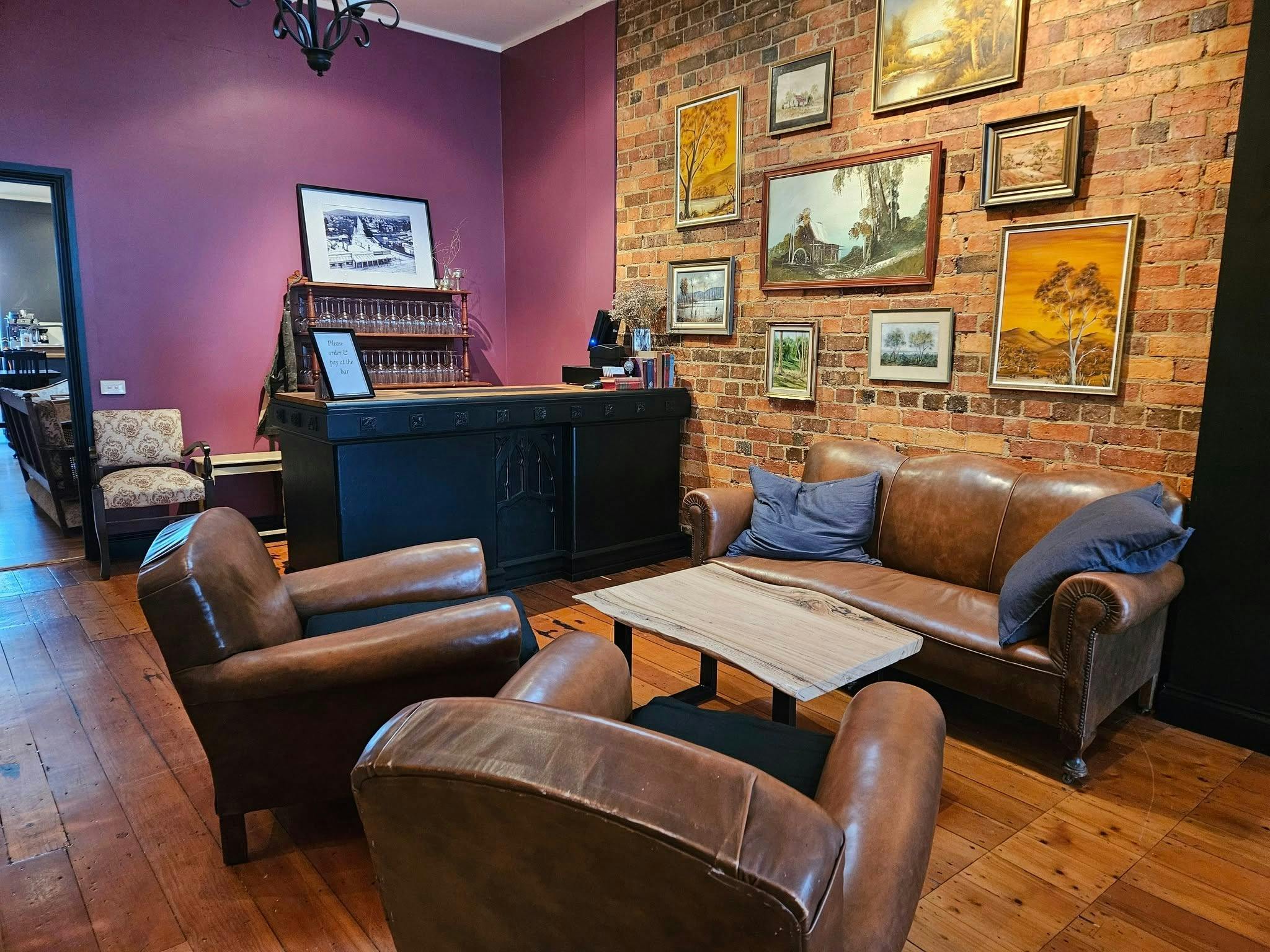 Couches and bar inside the venue