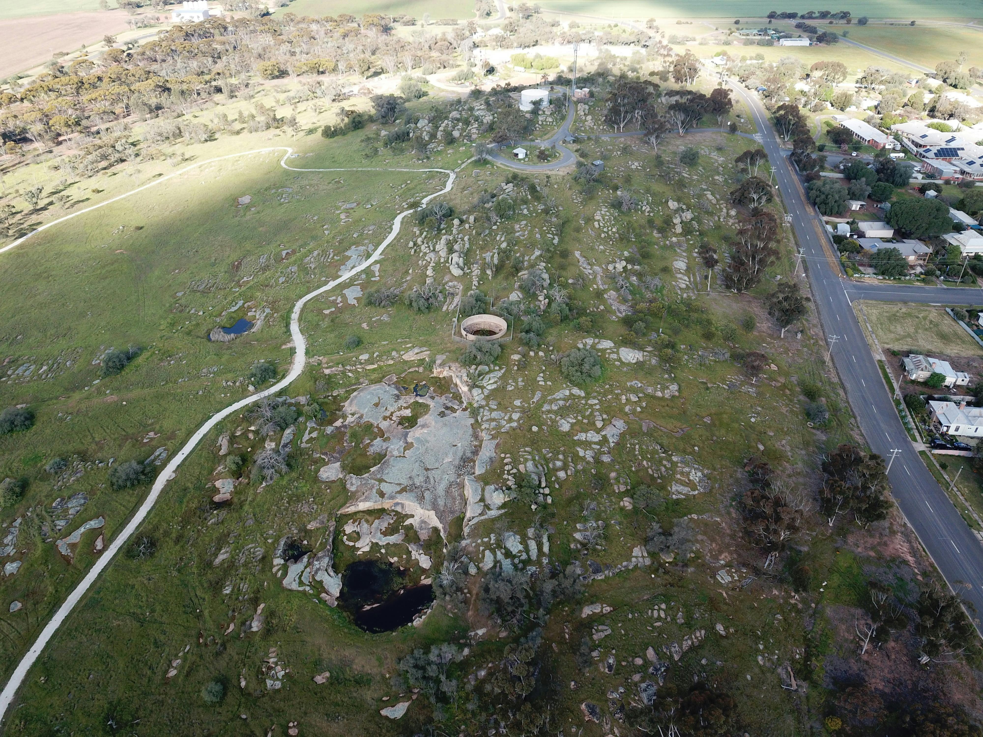 Looking down on Mount Wycheproof