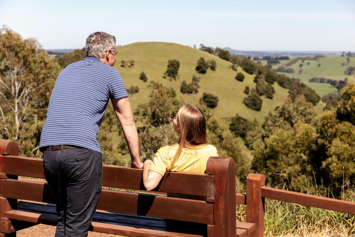 Appreciating the view from Mt Leura lookout