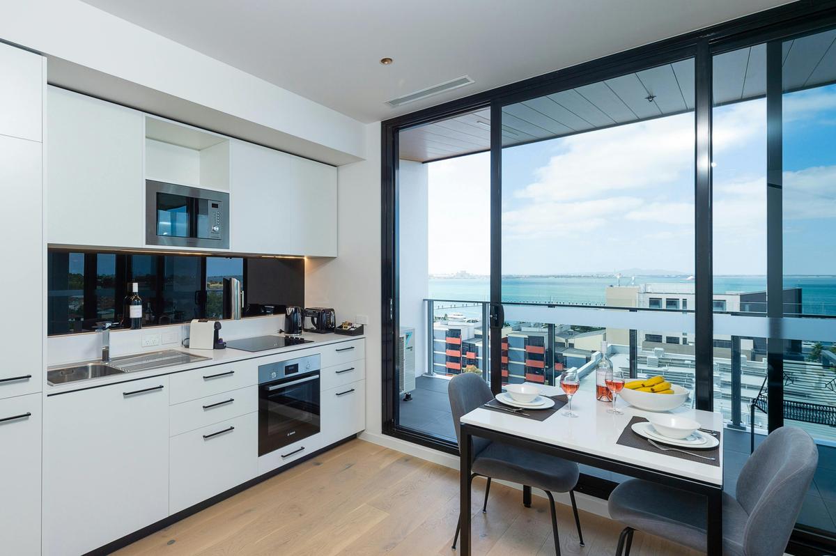 One Bedroom Ocean View Kitchen and View